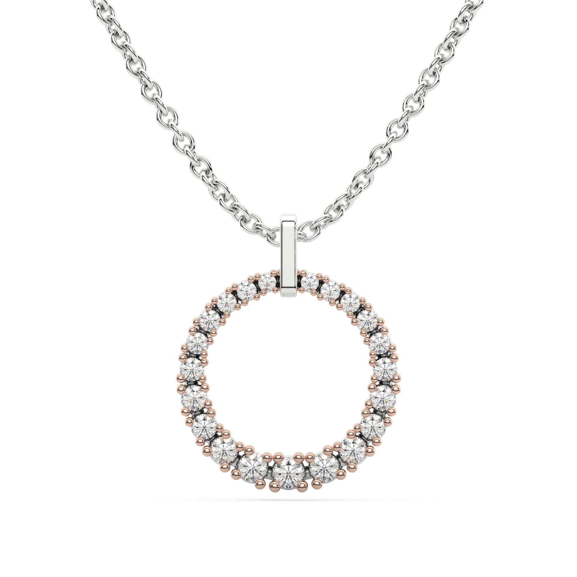 Diamond Circle of Life Round Pendant Necklace