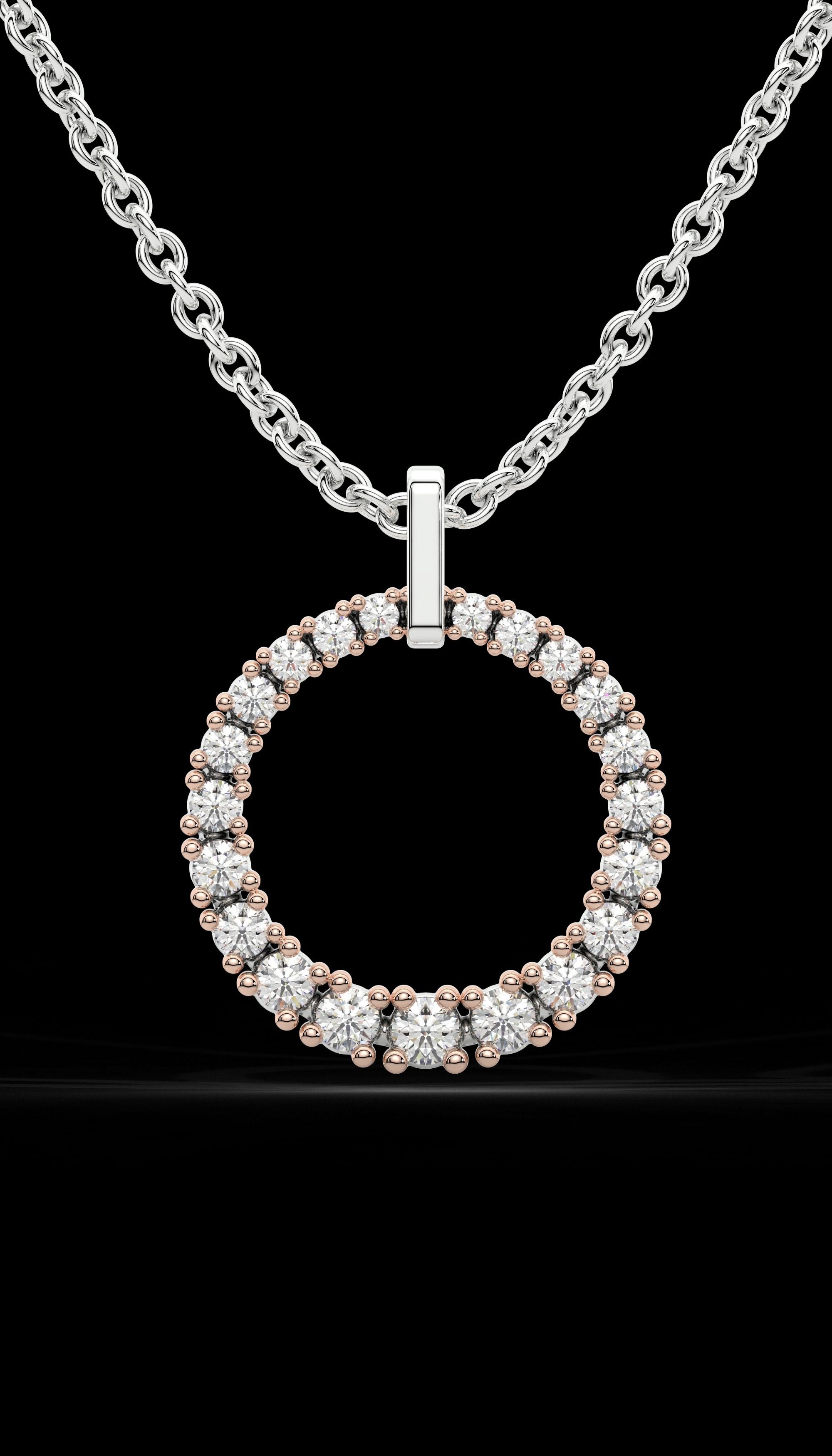 Diamond circle fashion of life necklace