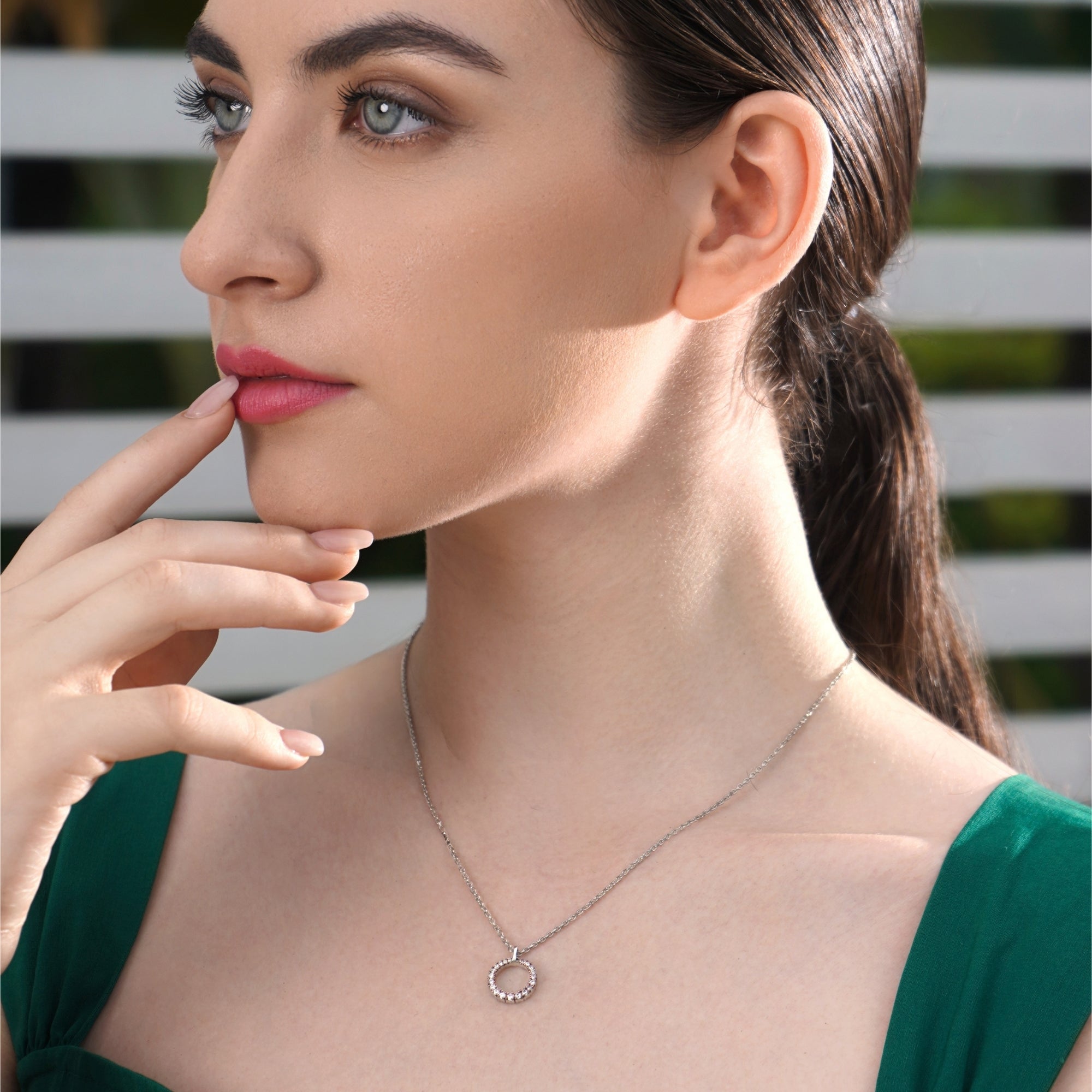 Diamond Circle of Life Round Pendant Necklace