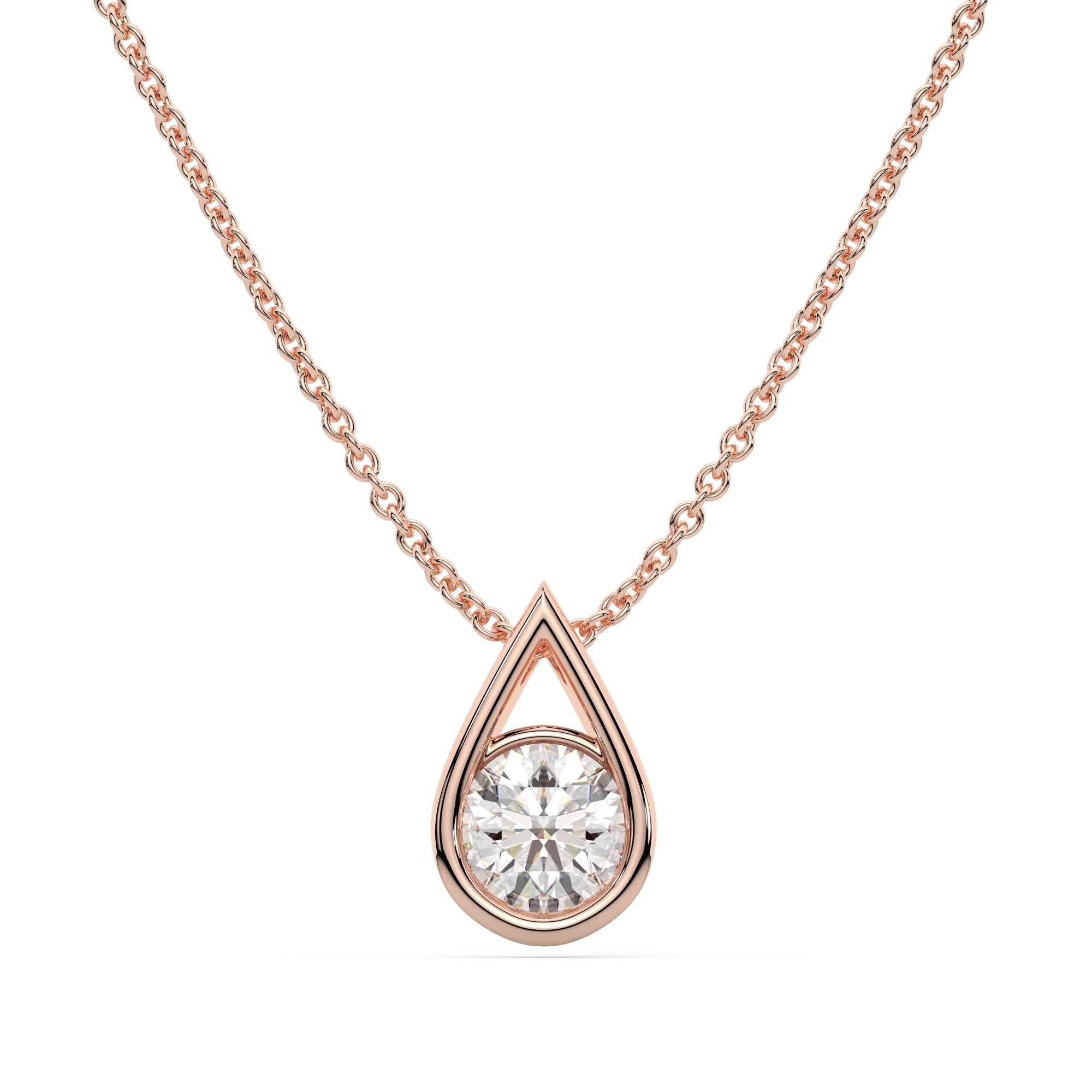 Solitaire Pear 925 Sterling silver Necklace | Silver Plating