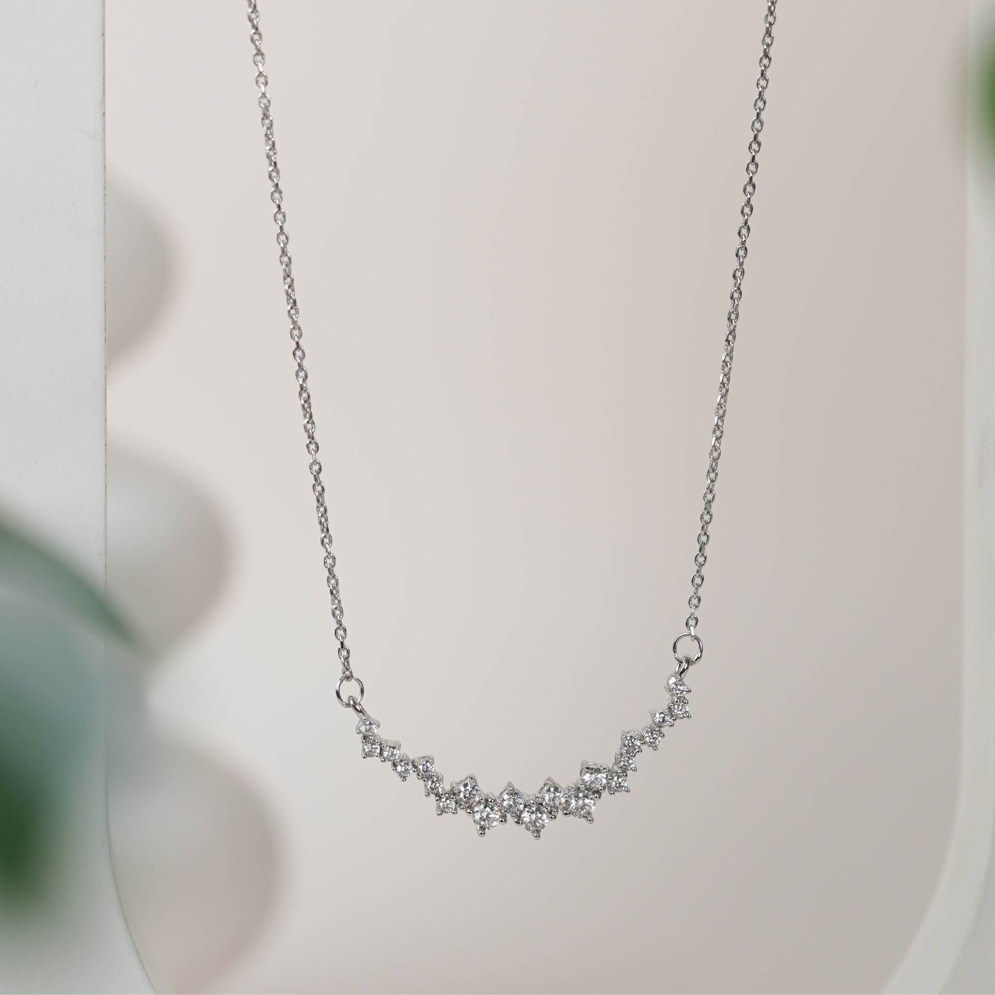 Zigzag Necklace For Women | 925 Sterling Silver | Swiss Zircon