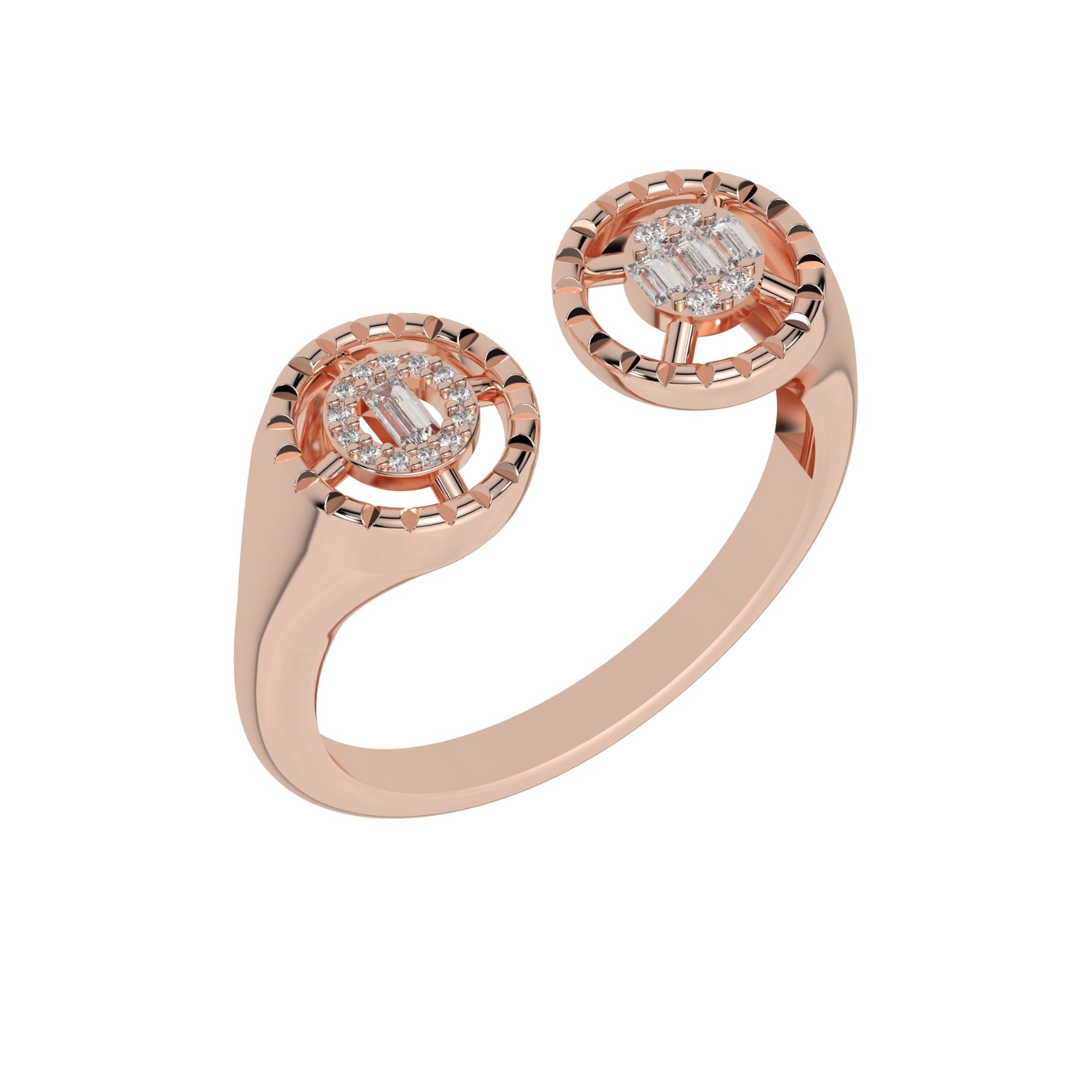 Unique Round Joint Diamond Ring | 925 Sterling Silve