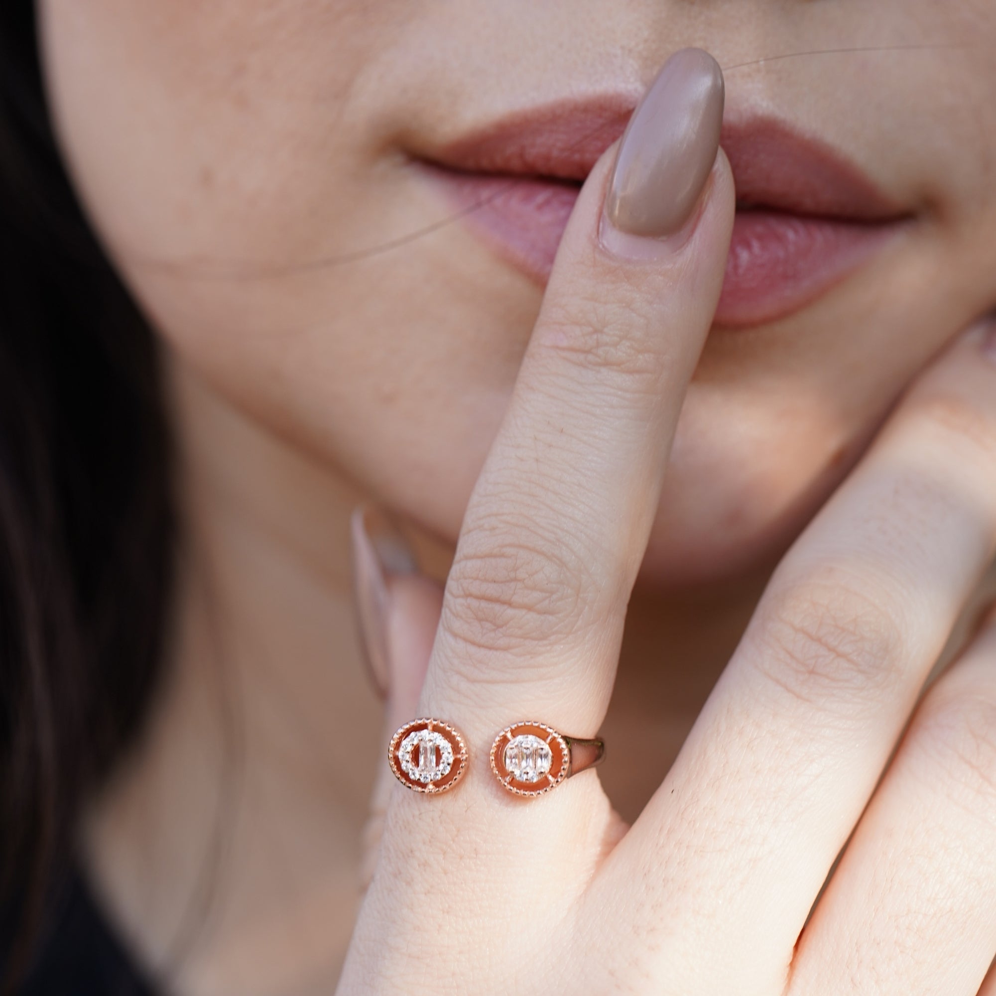 Unique Round Joint Diamond Ring | 925 Sterling Silve