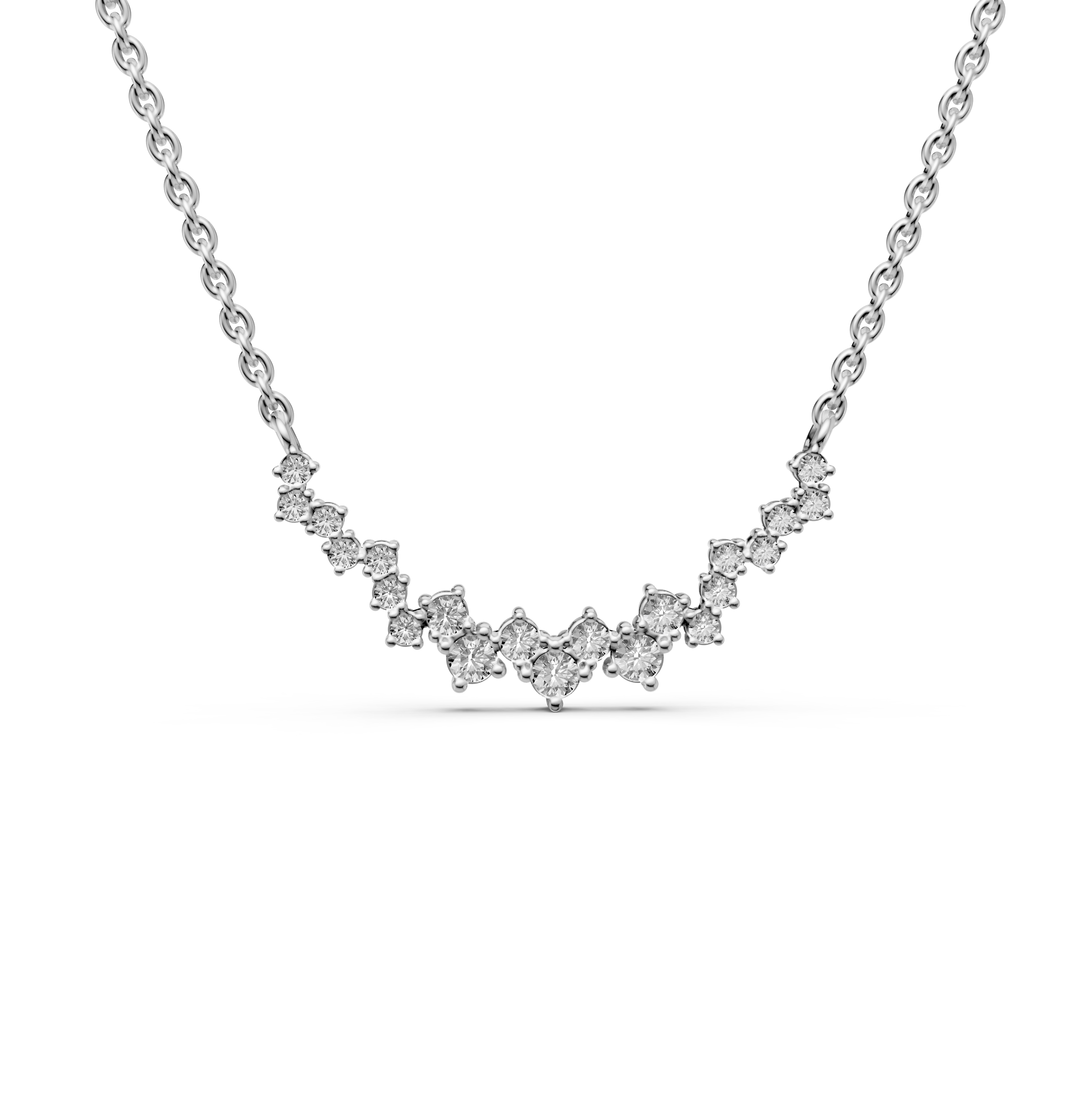 Zigzag Necklace For Women | 925 Sterling Silver | Swiss Zircon