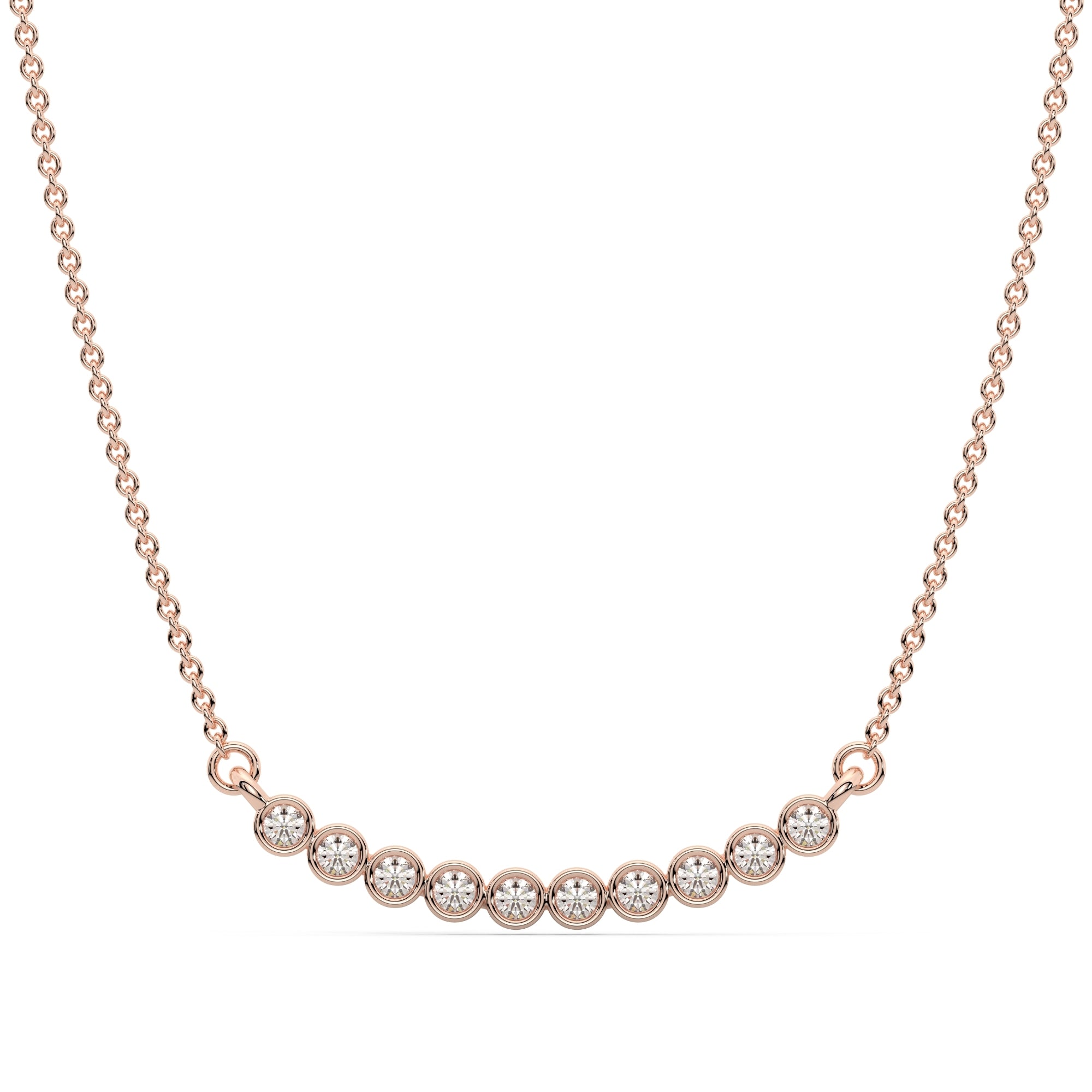 Curved Bar Diamond 925 sterling silver necklace