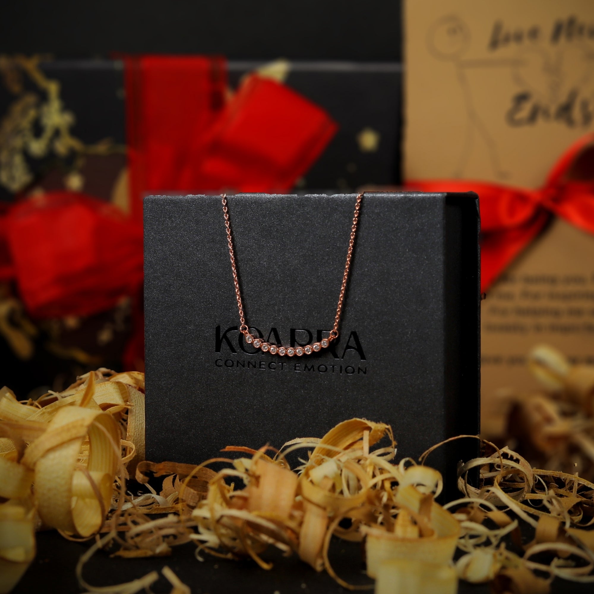 Curved Bar Diamond 925 sterling silver necklace