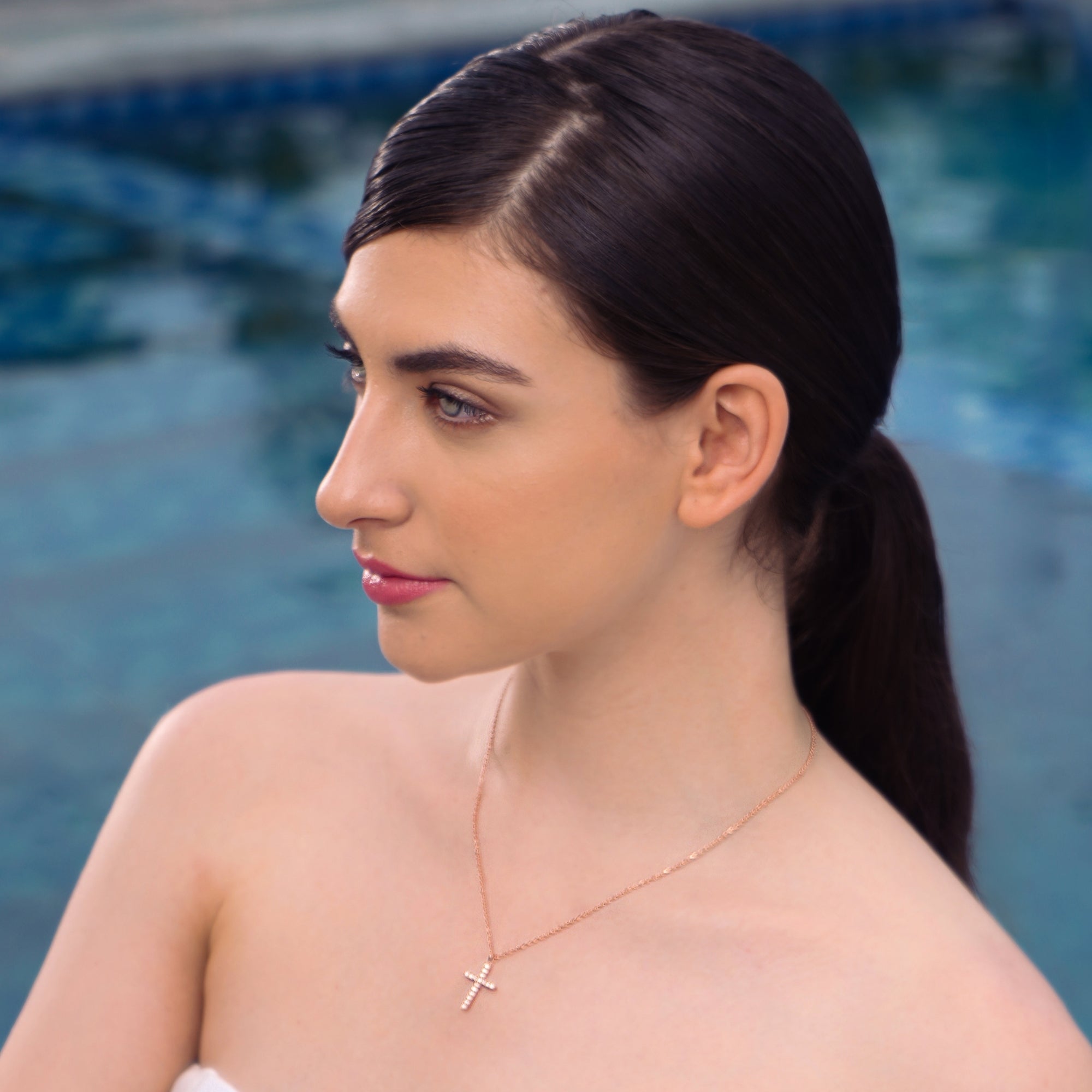 Cross Christian Pendant Necklace for Women - 925 Sterling Silver