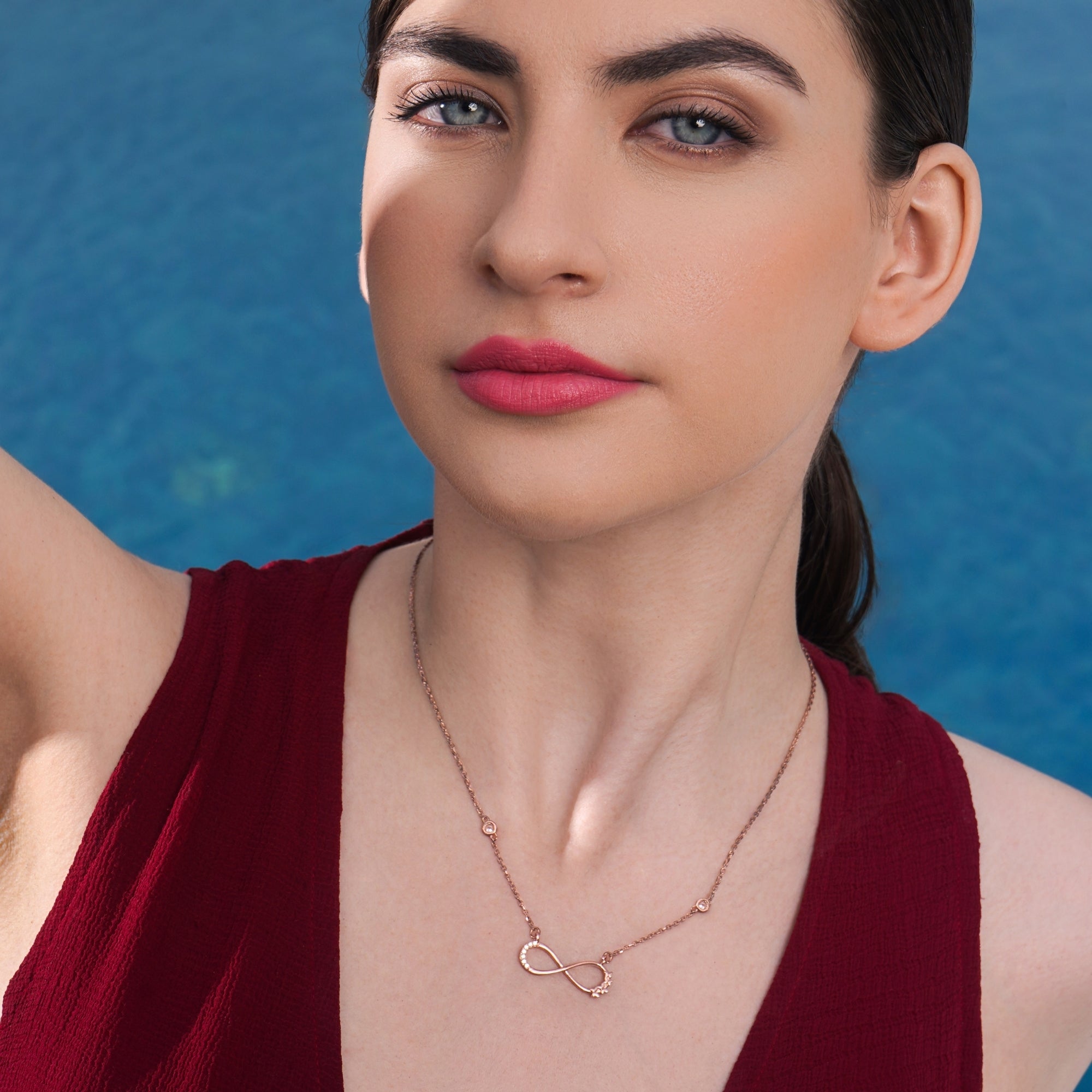 Infinity Necklace Rose gold|925 Sterling Silver