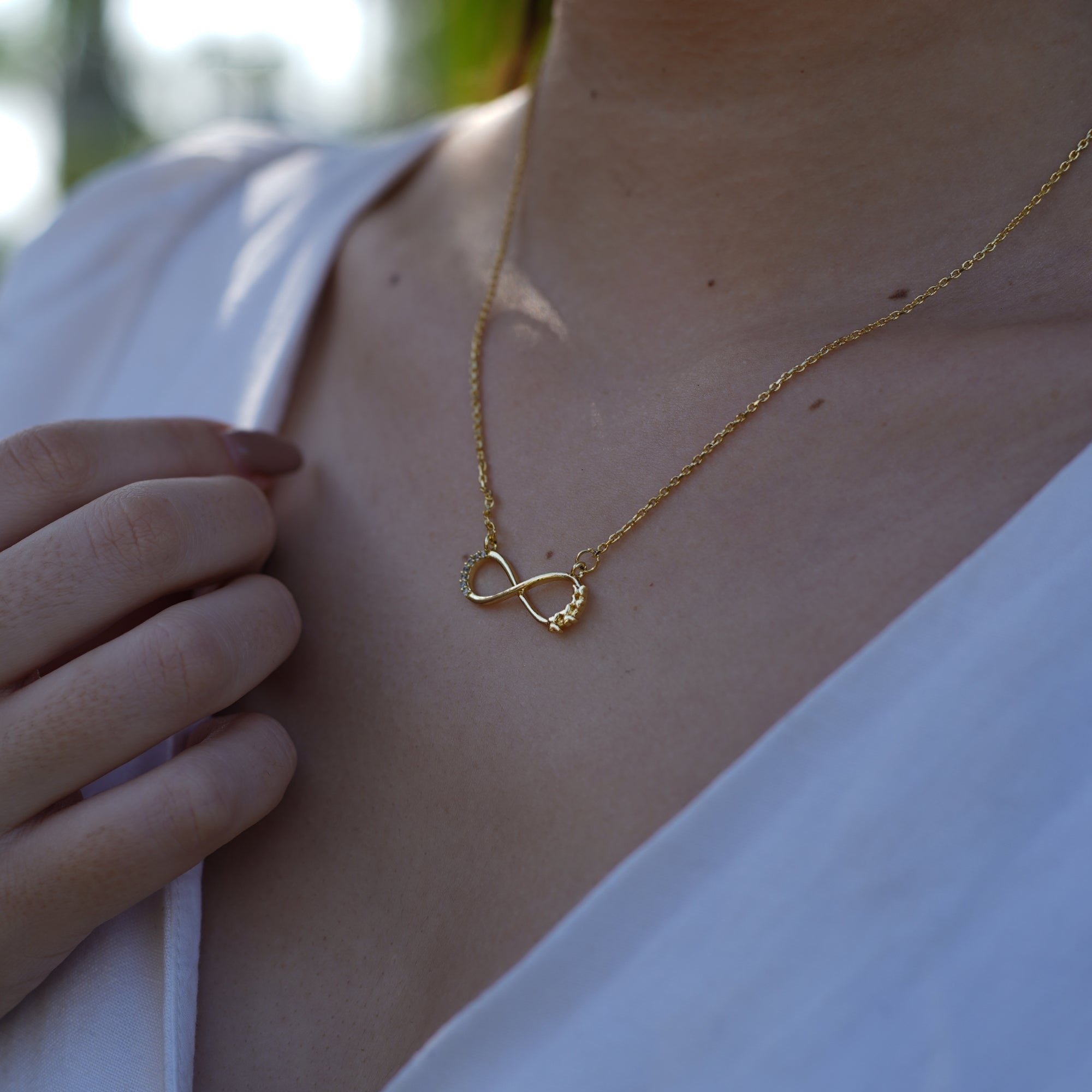 Infinity Butterfly Necklace 925 Silver Yellow Gold