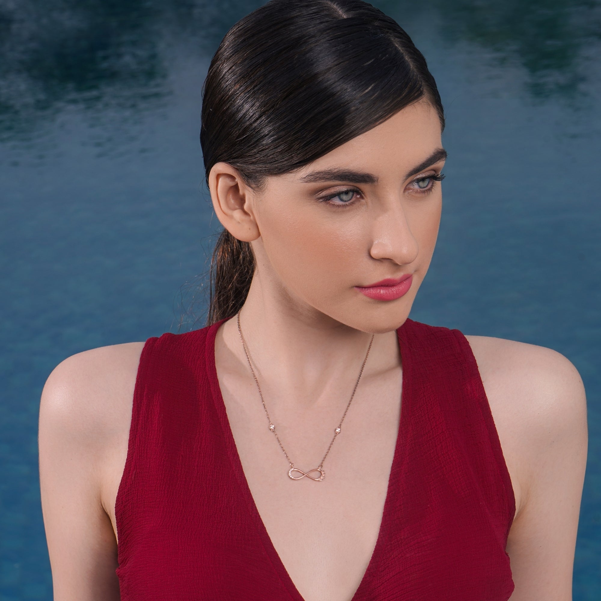 Infinity Necklace Rose gold|925 Sterling Silver