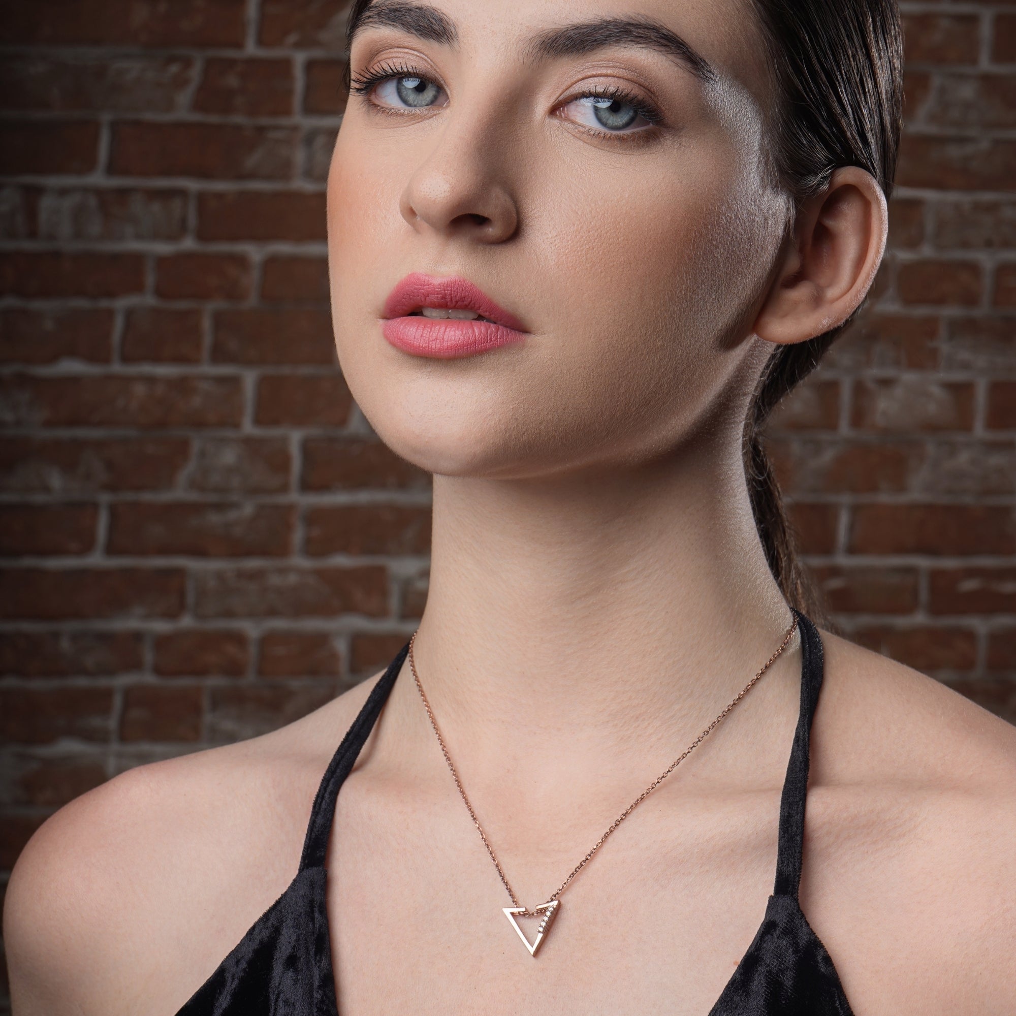 Triangle Chevron necklace 925 sterling silver