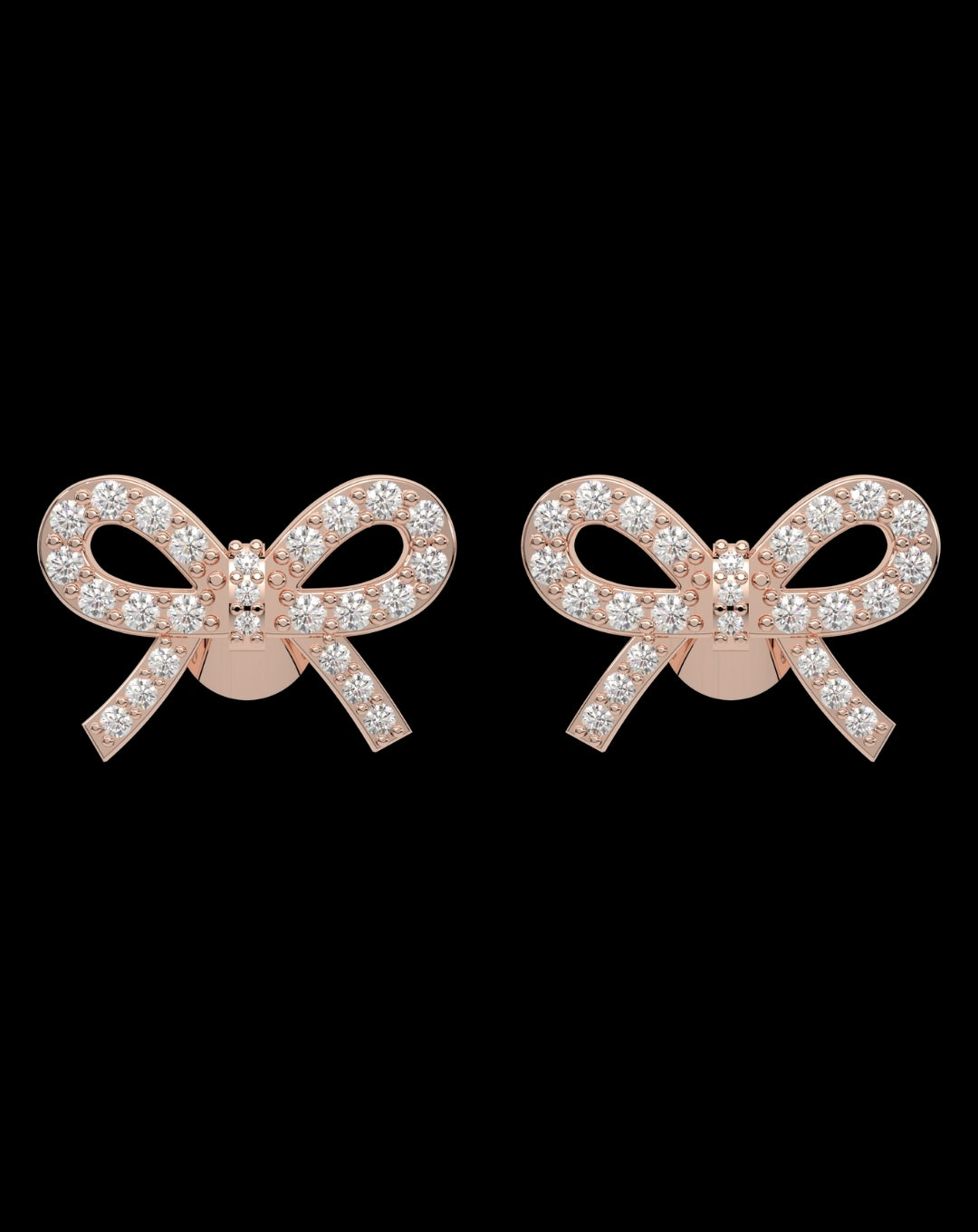 Sterling Silver Bow Butterfly Earring Rose Gold