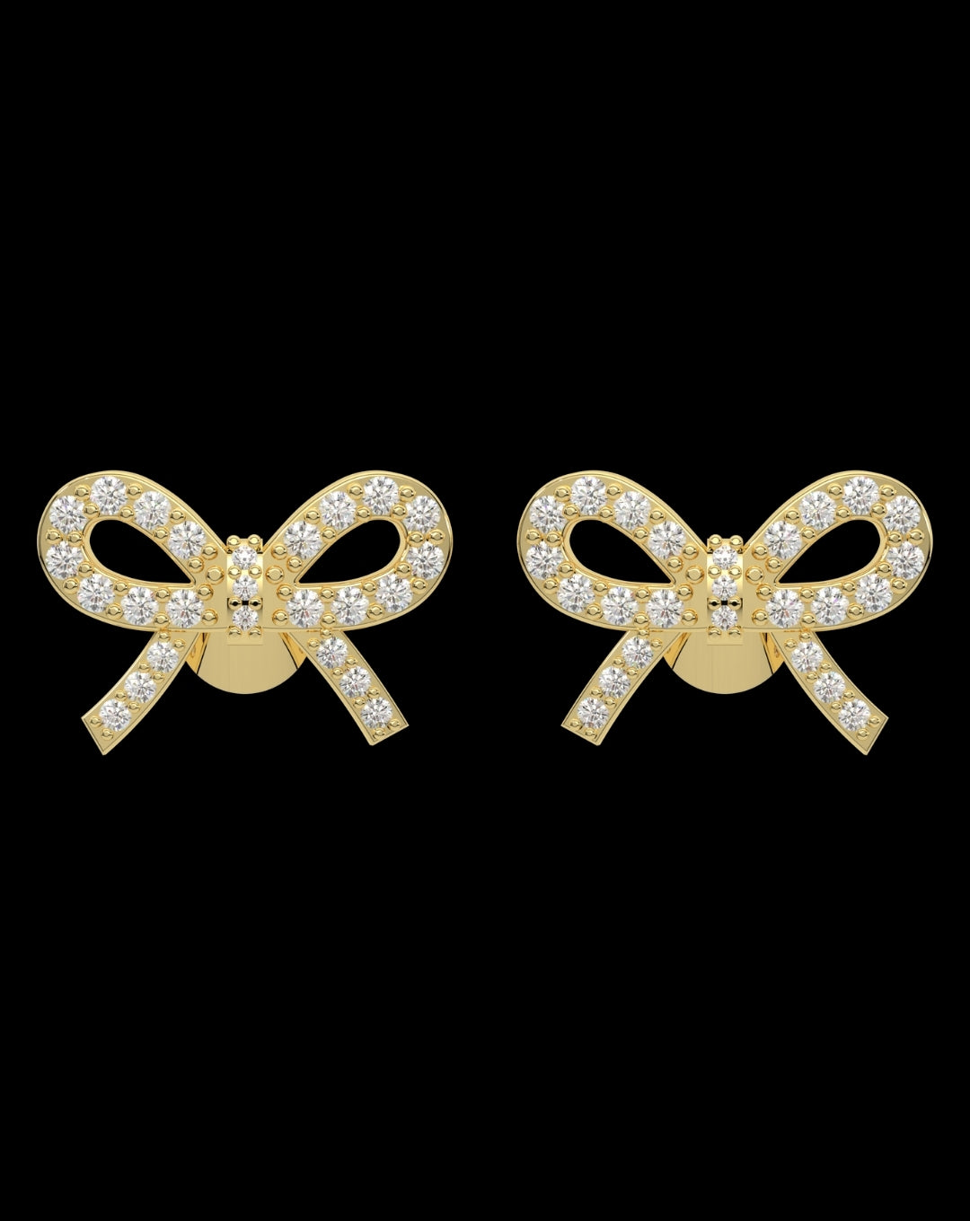 Sterling Silver Bow Butterfly Earring Yellow Gold