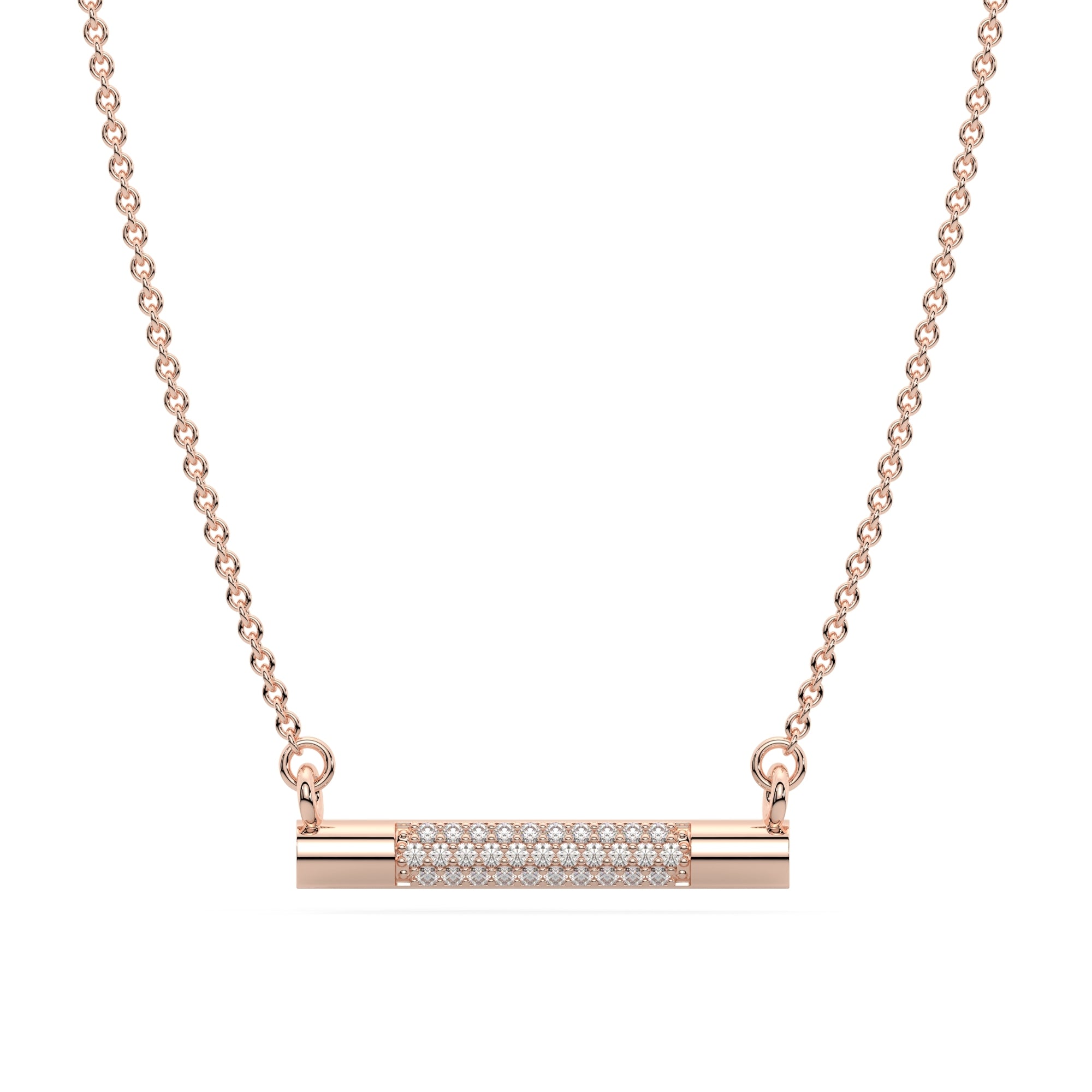 Diamond Bar 925 sterling silver Necklace