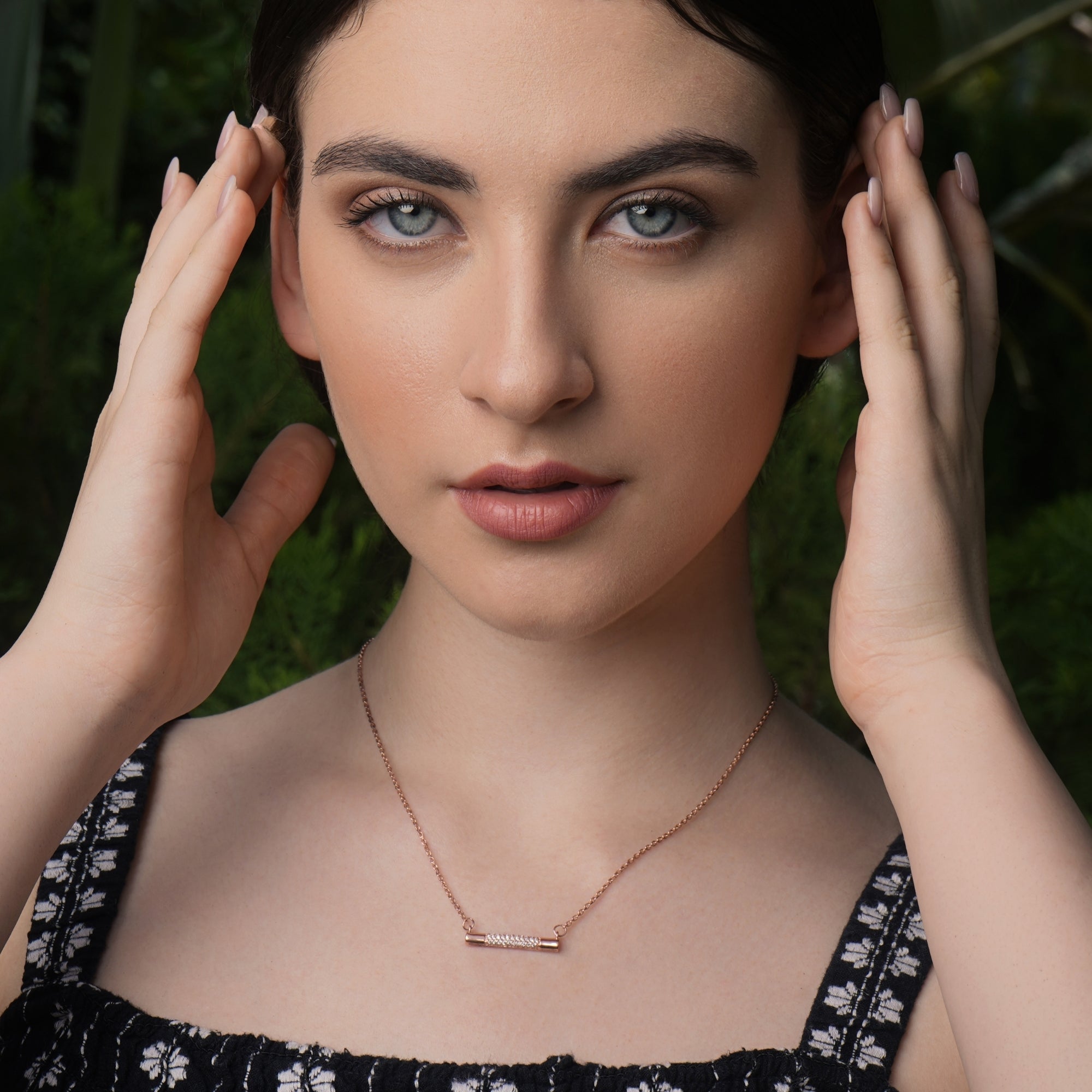 Diamond Bar 925 sterling silver Necklace