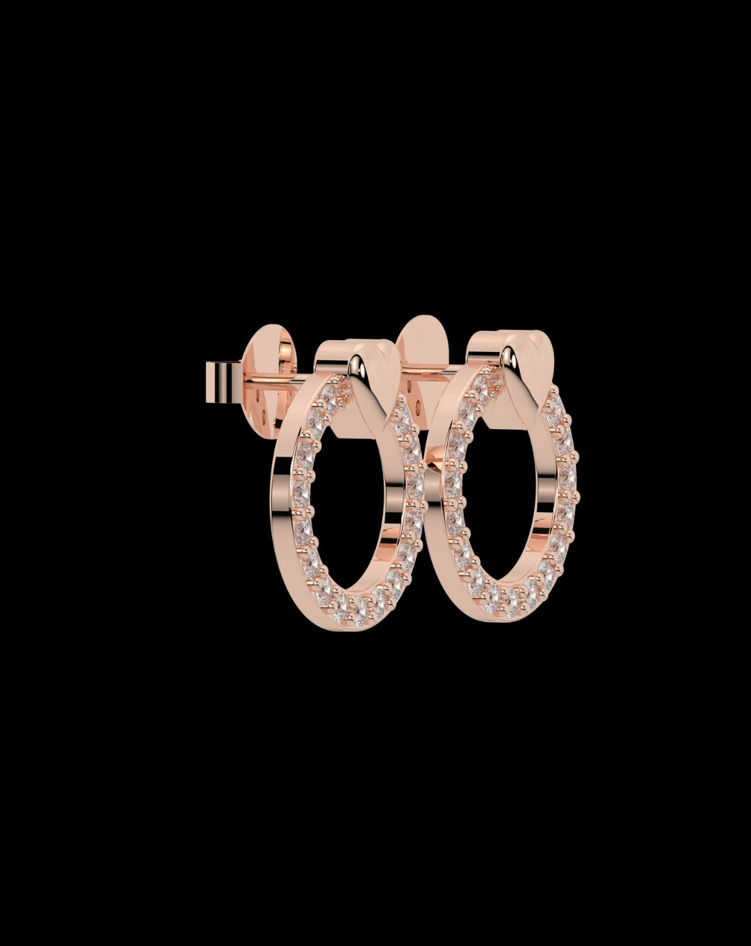 Silver Round Heart Dot Rose Gold