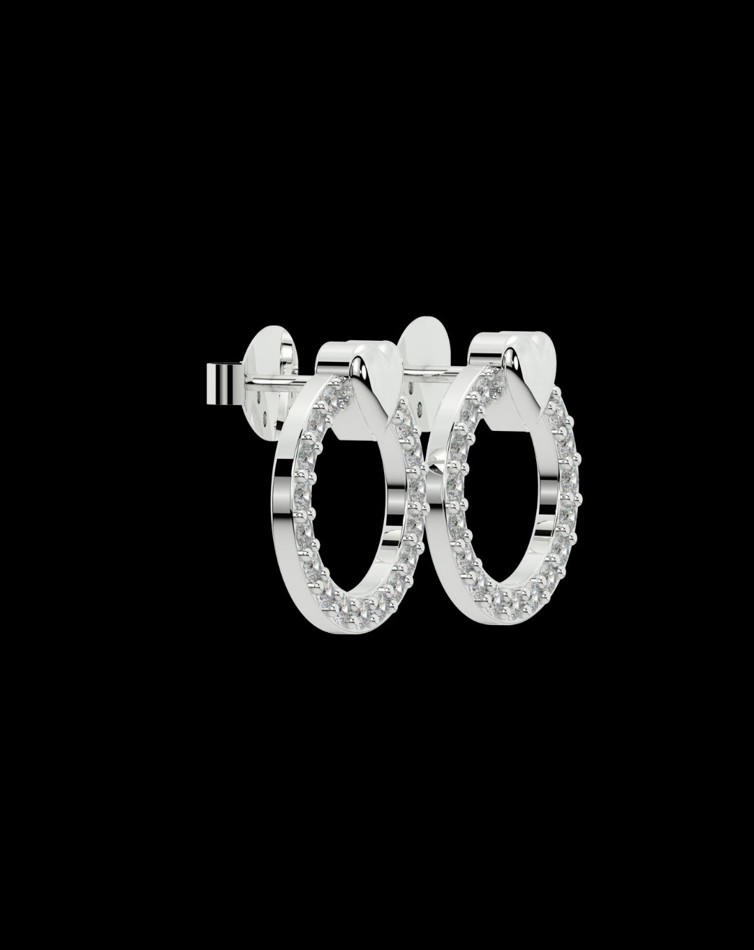 Silver Round Heart Dot White Gold