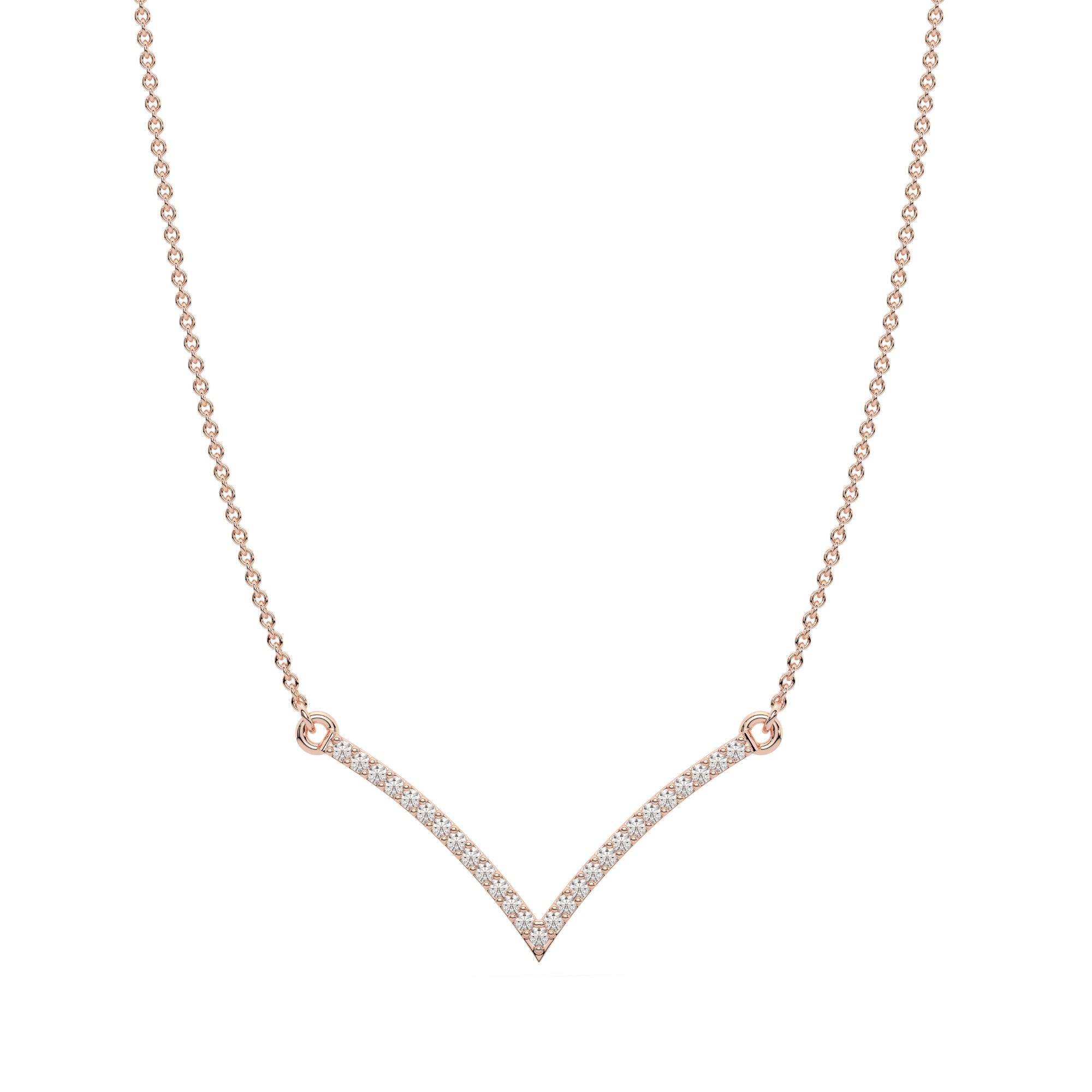 V Shape Diamond Necklace For Women|925 Sterling silver|Swiss Zircon