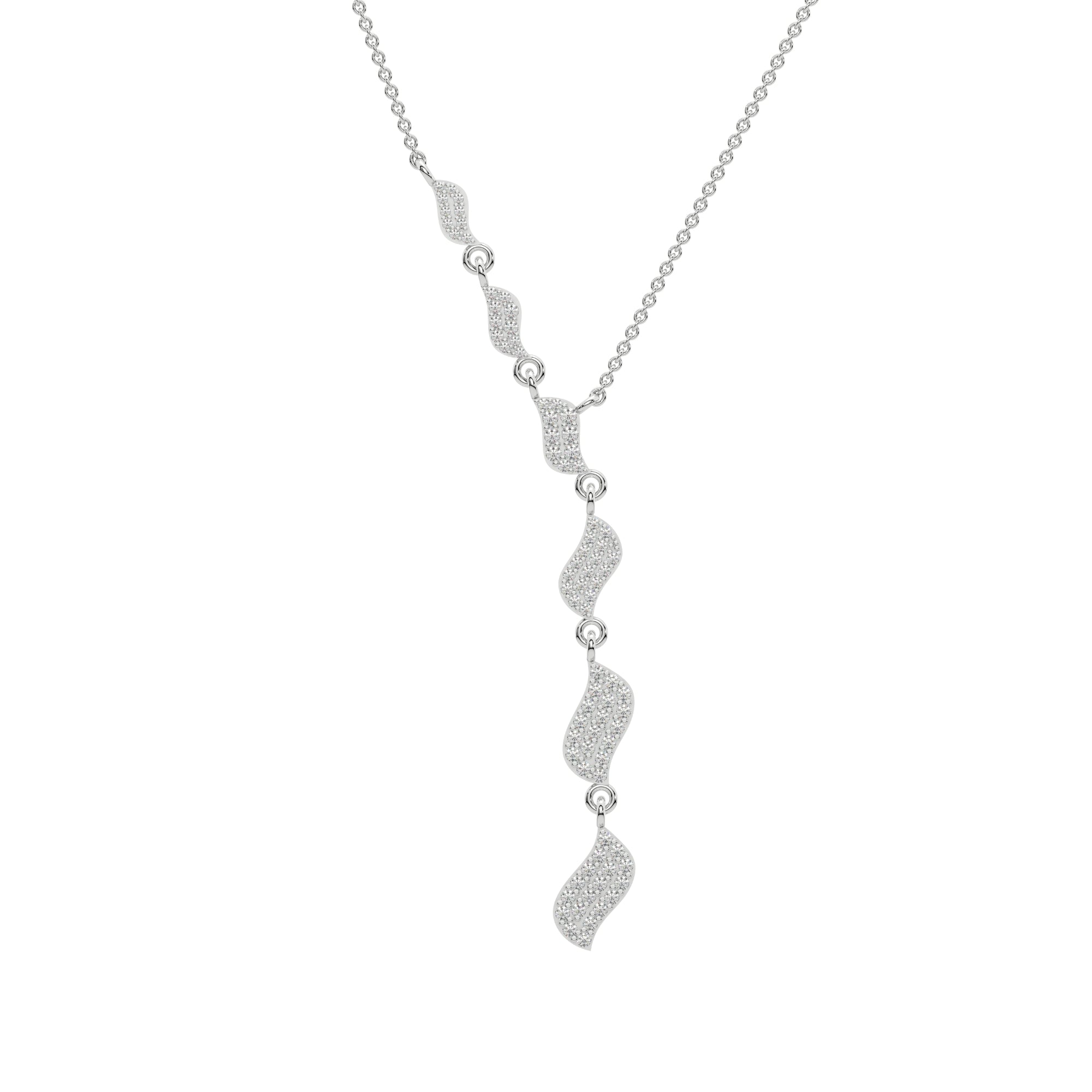 925 Sterling Silver Leaf Diamond Necklace