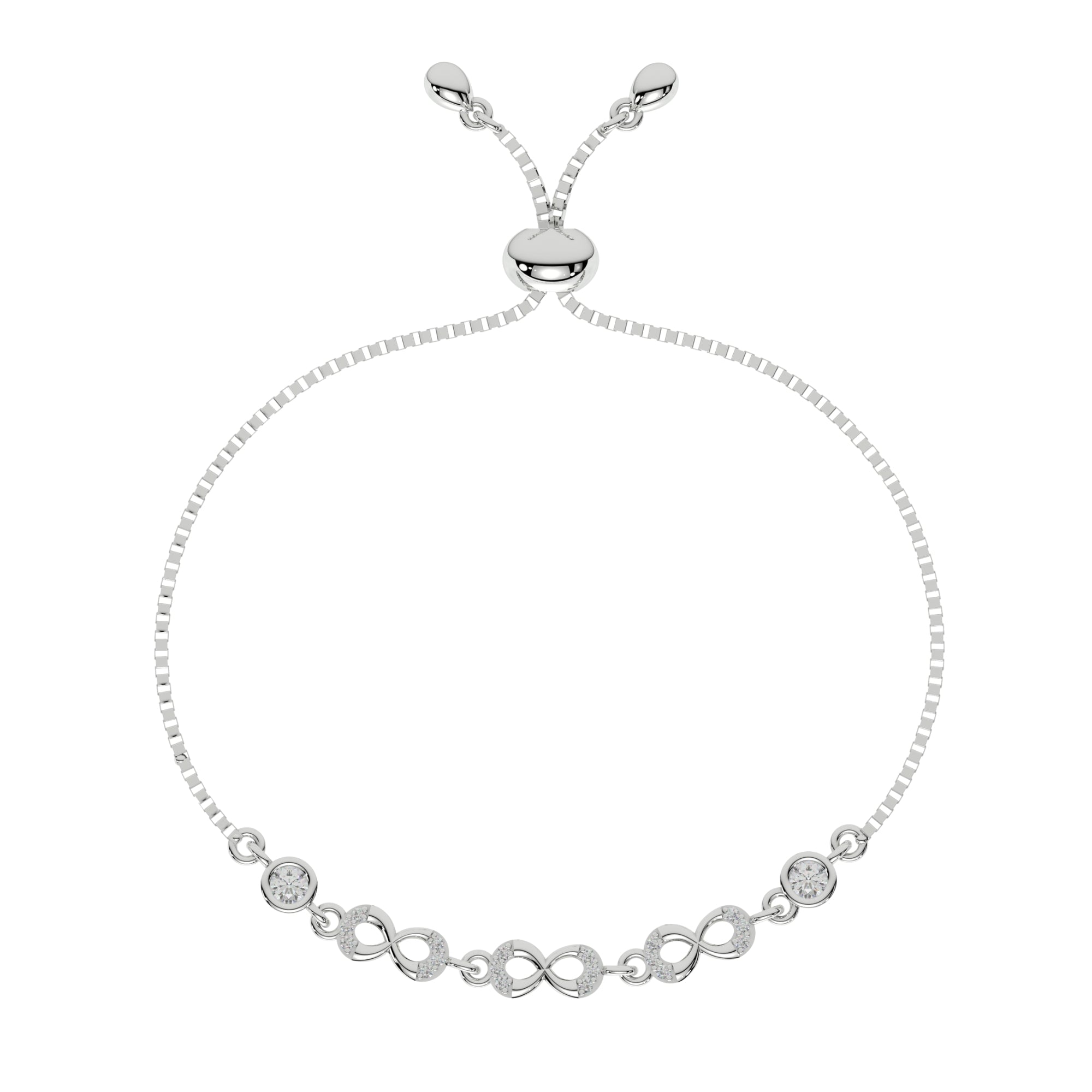 Silver Round Infinity Bracelet