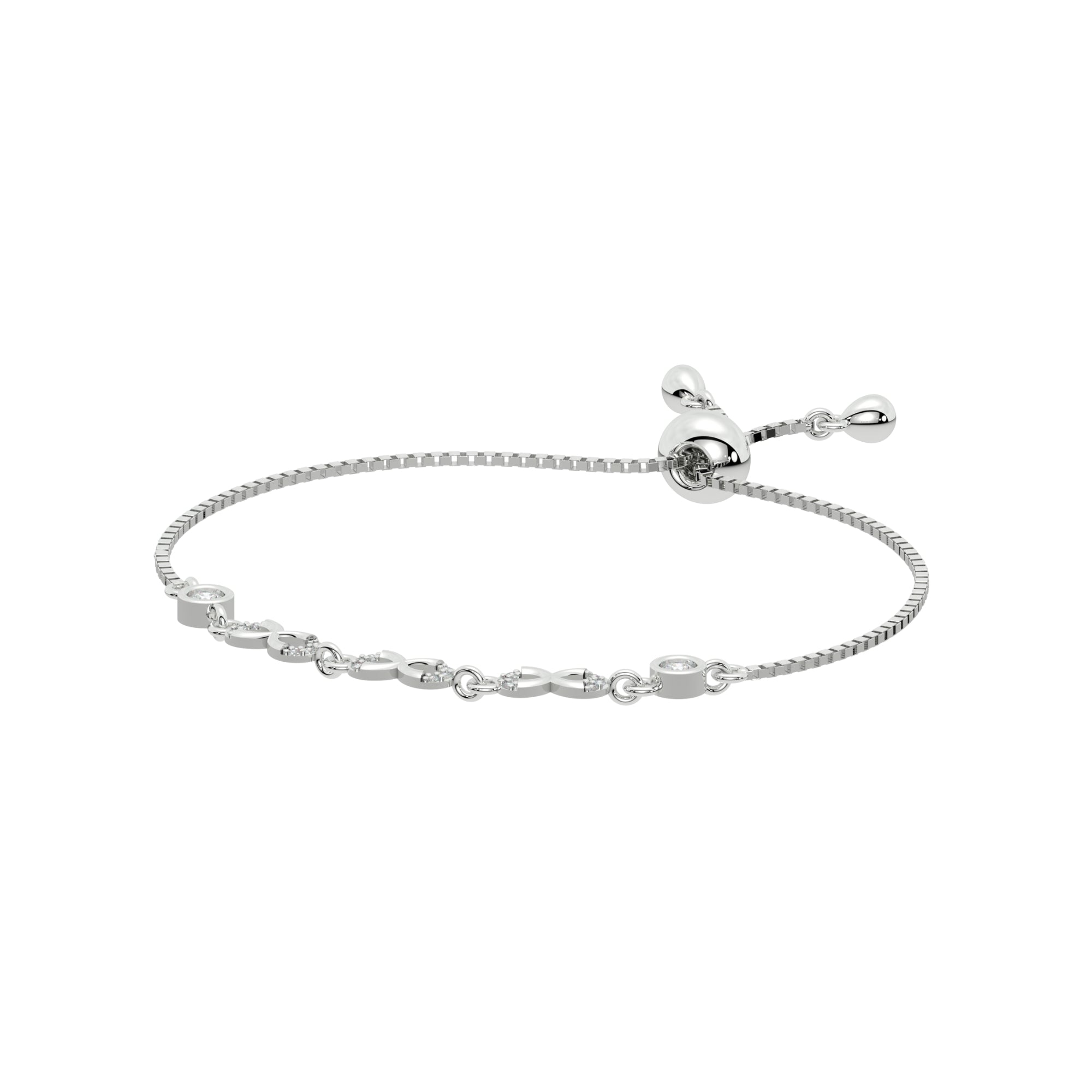 Silver Round Infinity Bracelet
