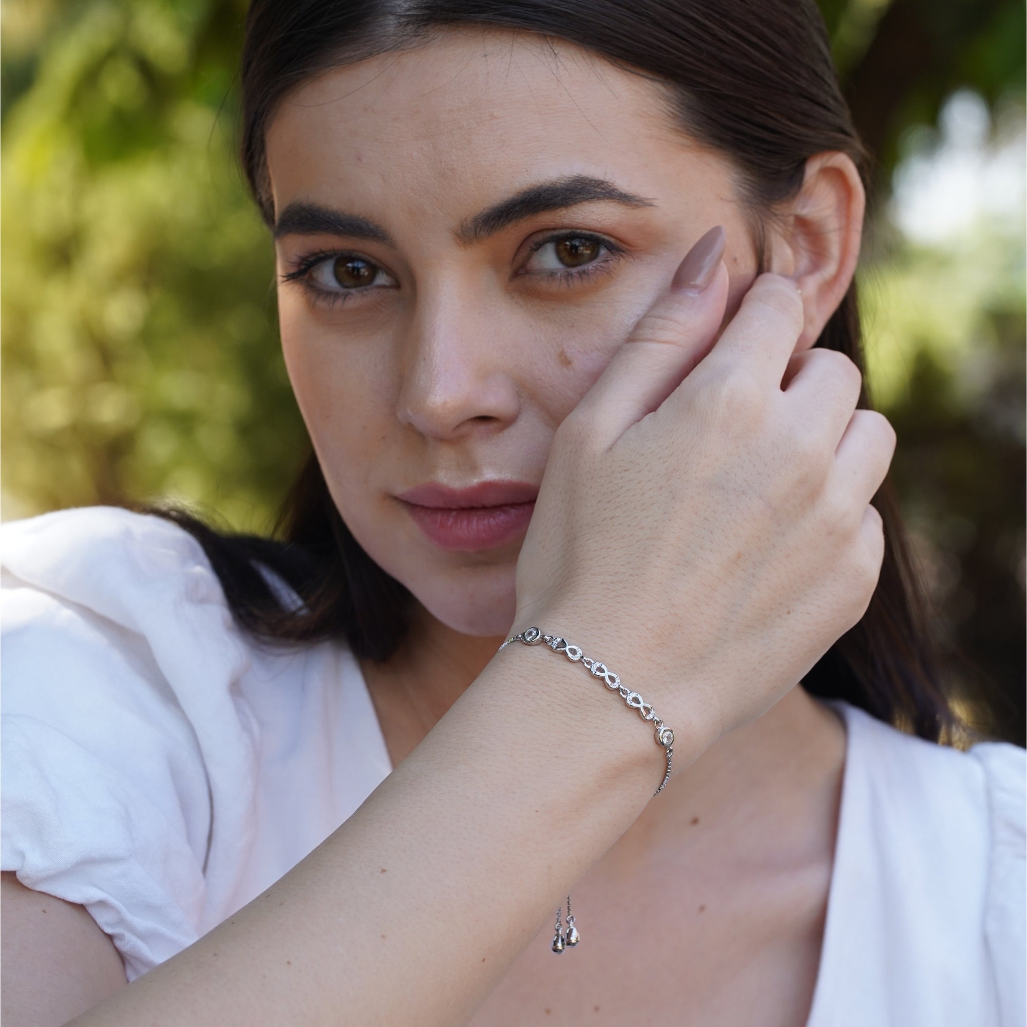 Silver Round Infinity Bracelet