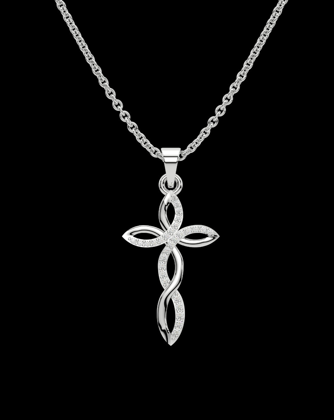 Diamond infinity cross necklace fashion