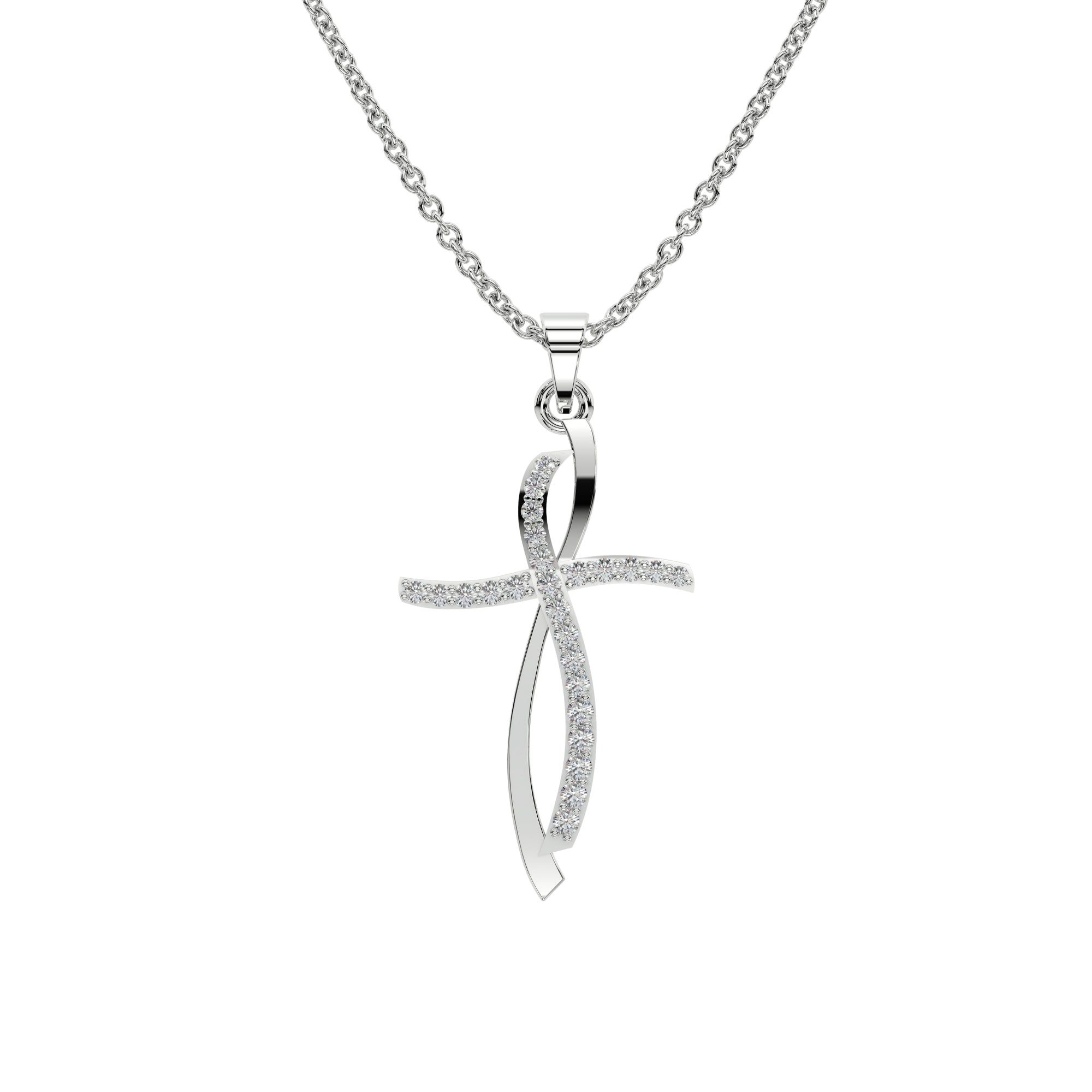 Unique Cross Diamond Pendant 925 Silver