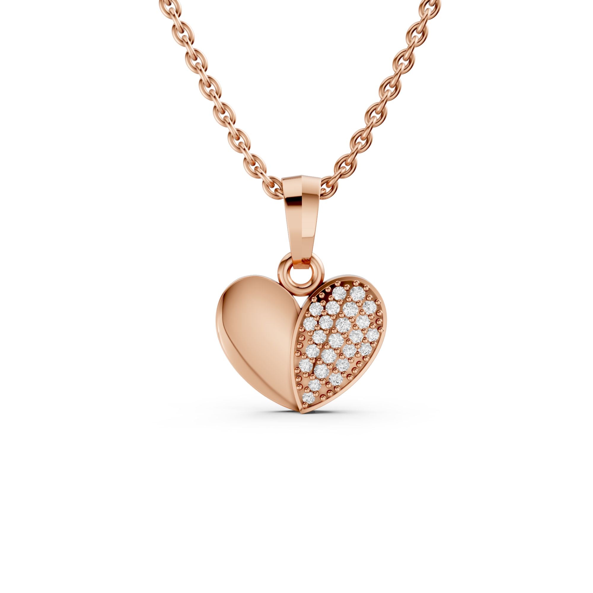 Love Heart Diamond Pendant | 925 Sterling Silver