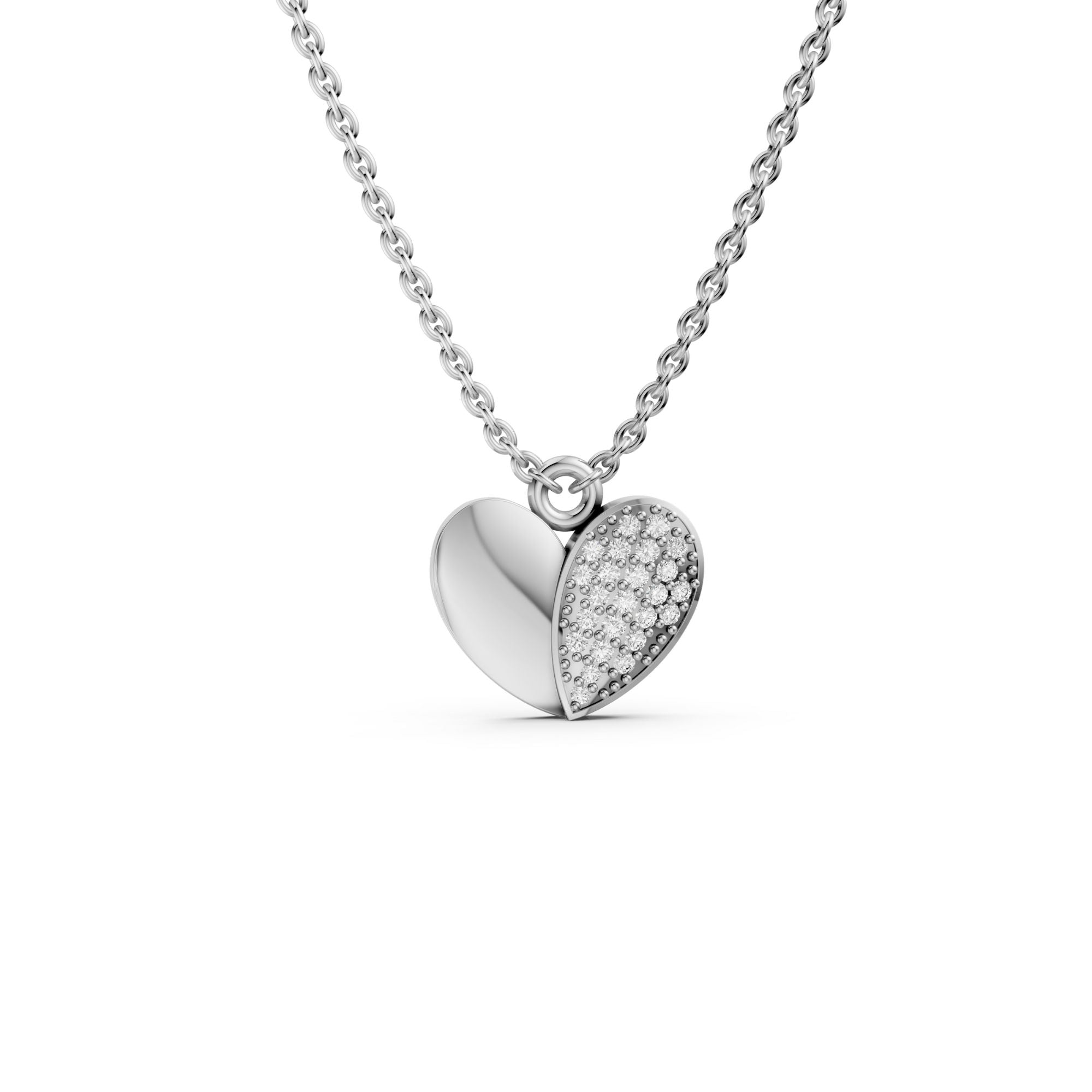 Love Heart Diamond Pendant | 925 Sterling Silver