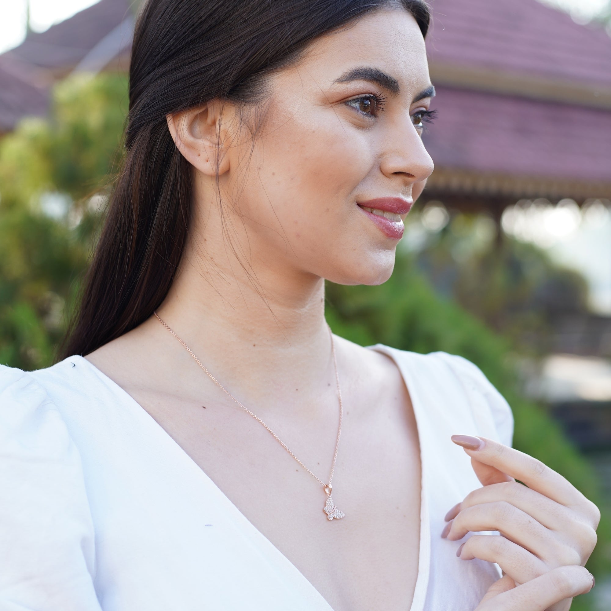 Butterfly Diamond Pendant for Women | 925 Sterling Silver