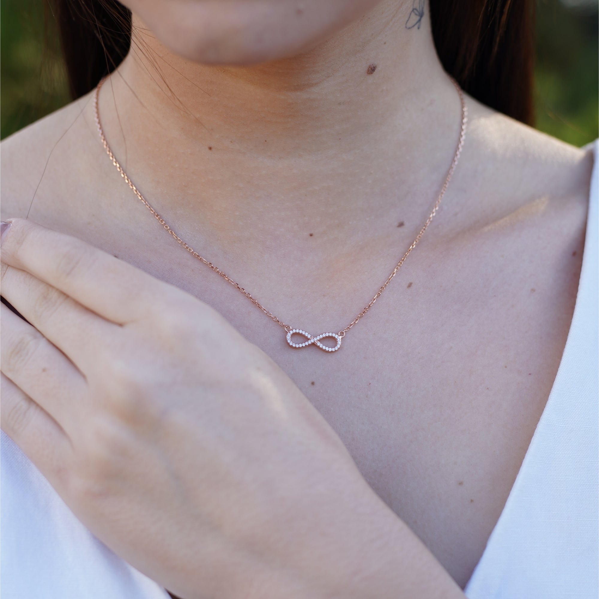 Infinity Love Diamond Pendant 925 Silver