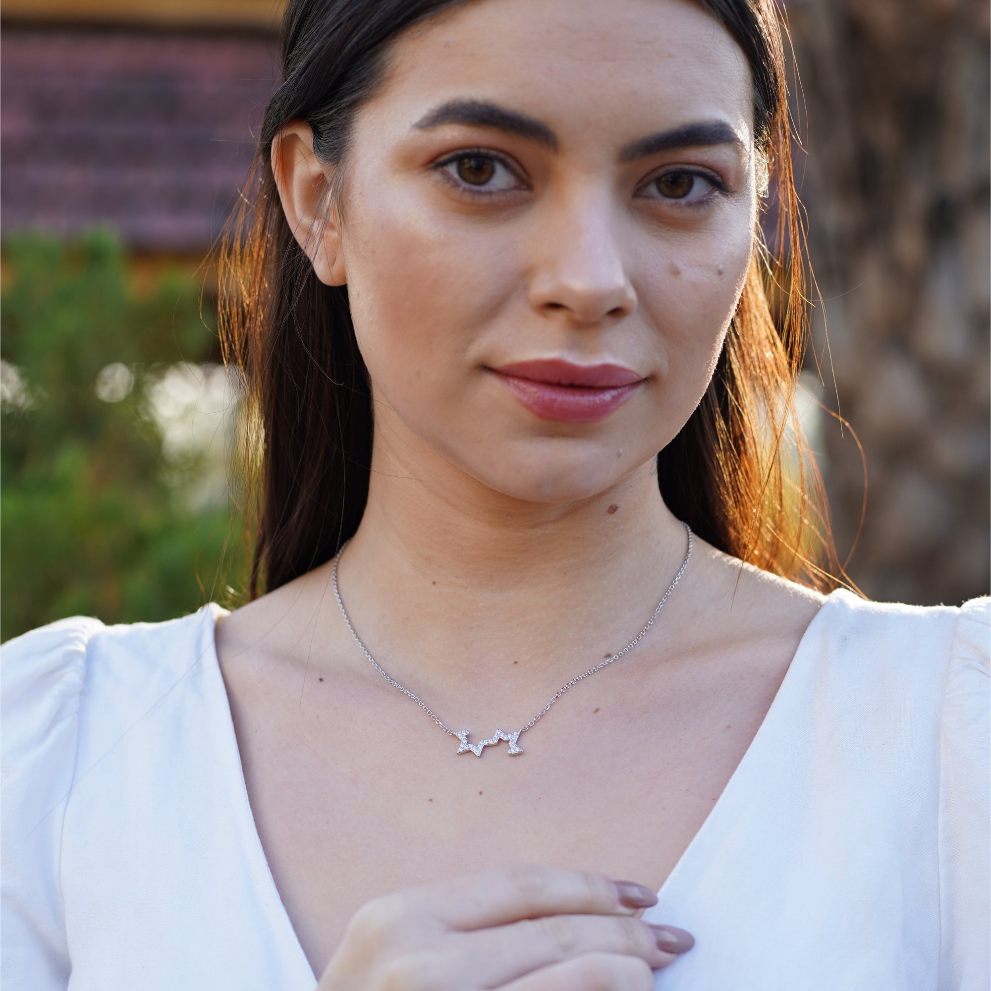 Beautiful Half Star Joint Necklace 925 Silver