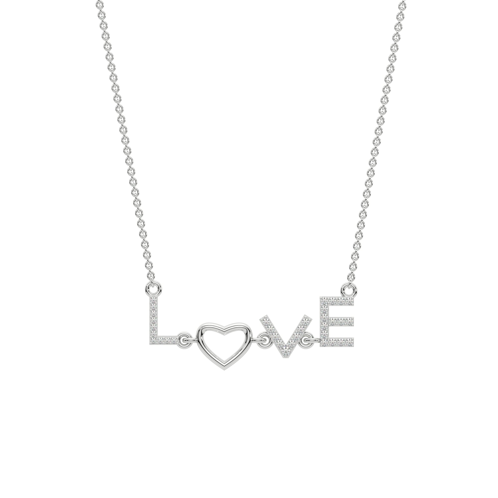 Sterling Silver Love Word Pendant For Love One