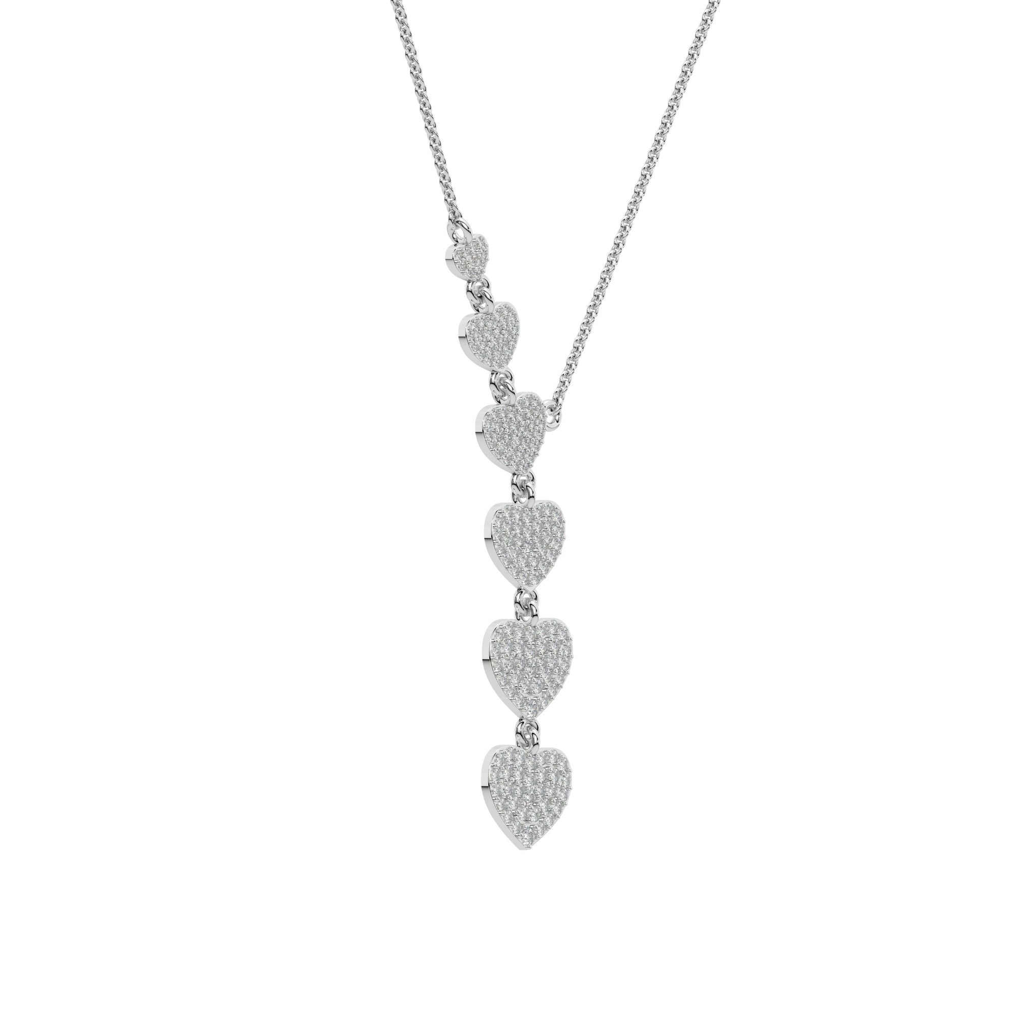 Diamond Heart Necklace Sterling Silver