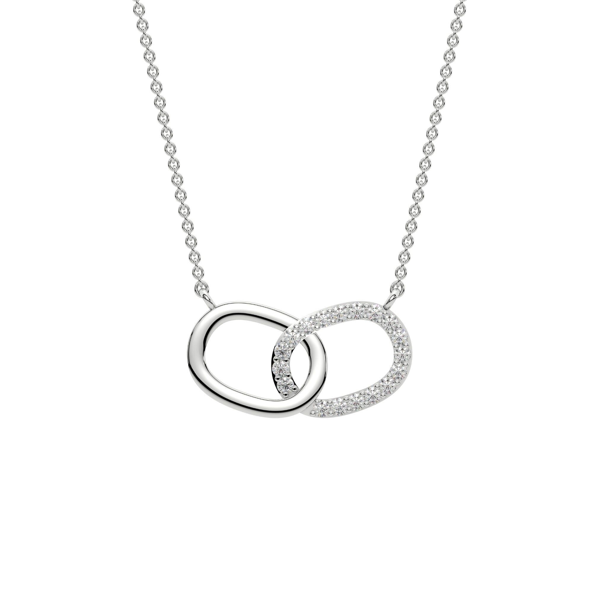 925 Silver Connected Diamond Round Necklace|Koarra Jewelry