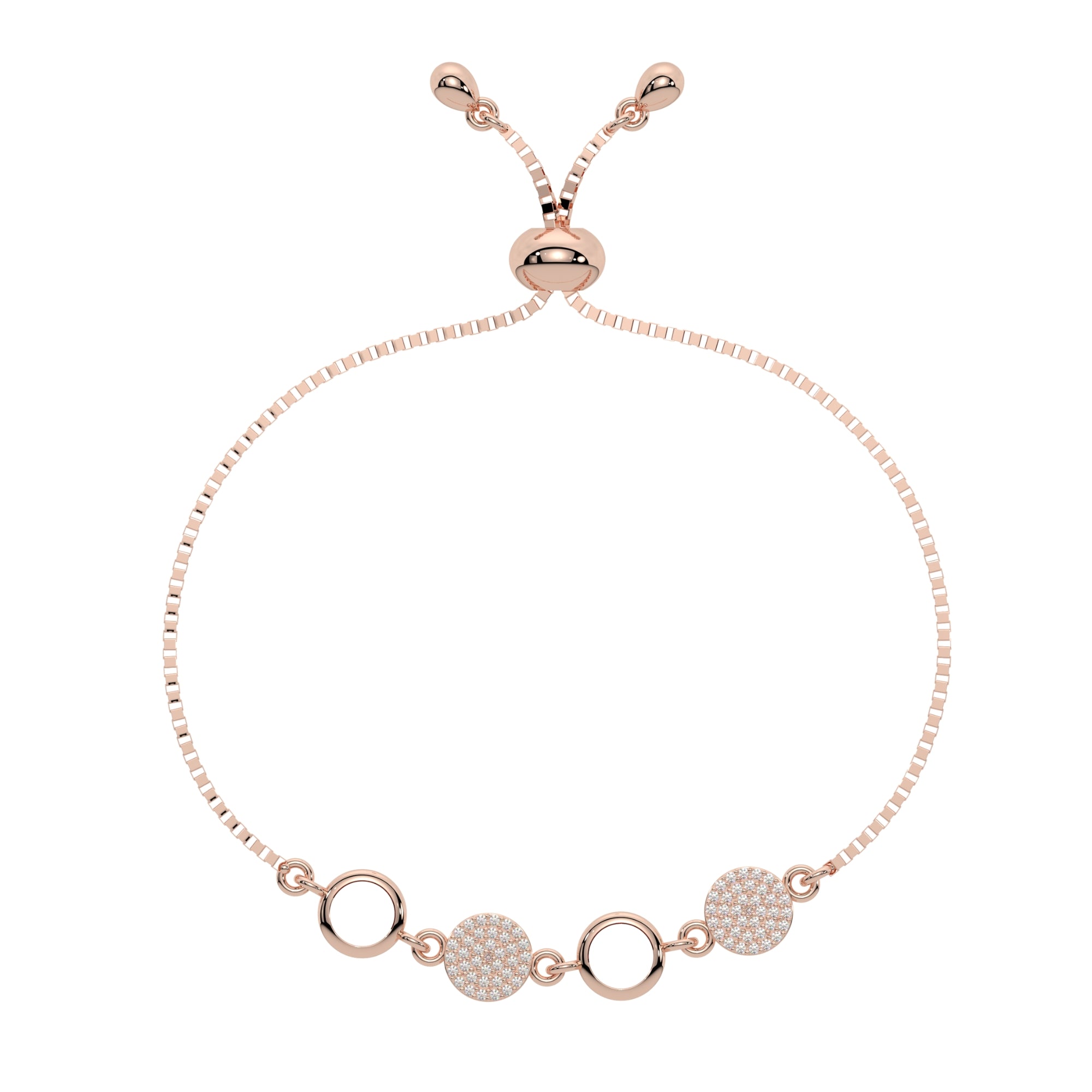 Round Line Locked Bracelet | 925 Sterling Silver