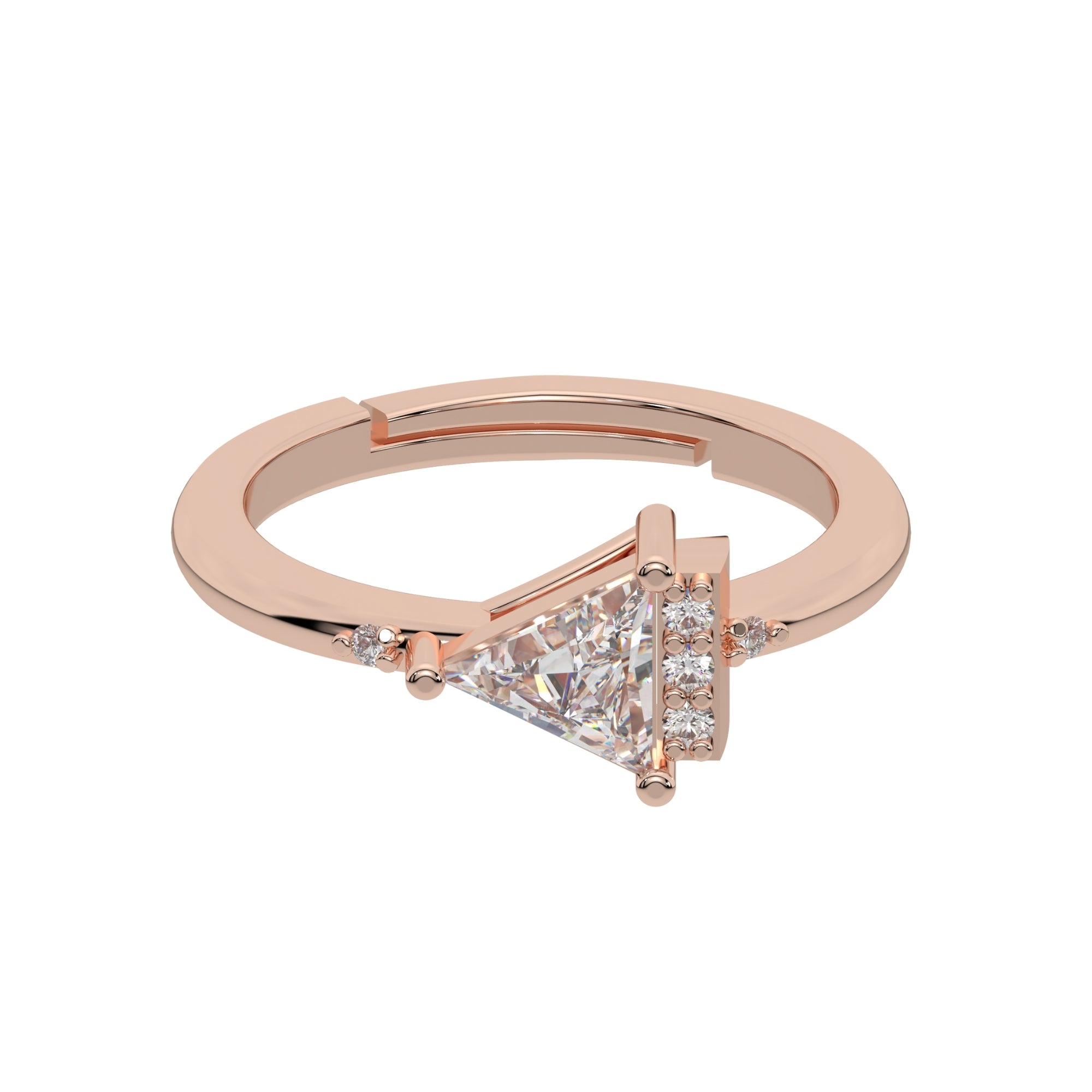 Silver Triangle Trillion Diamond Ring | 925 Sterling Silver