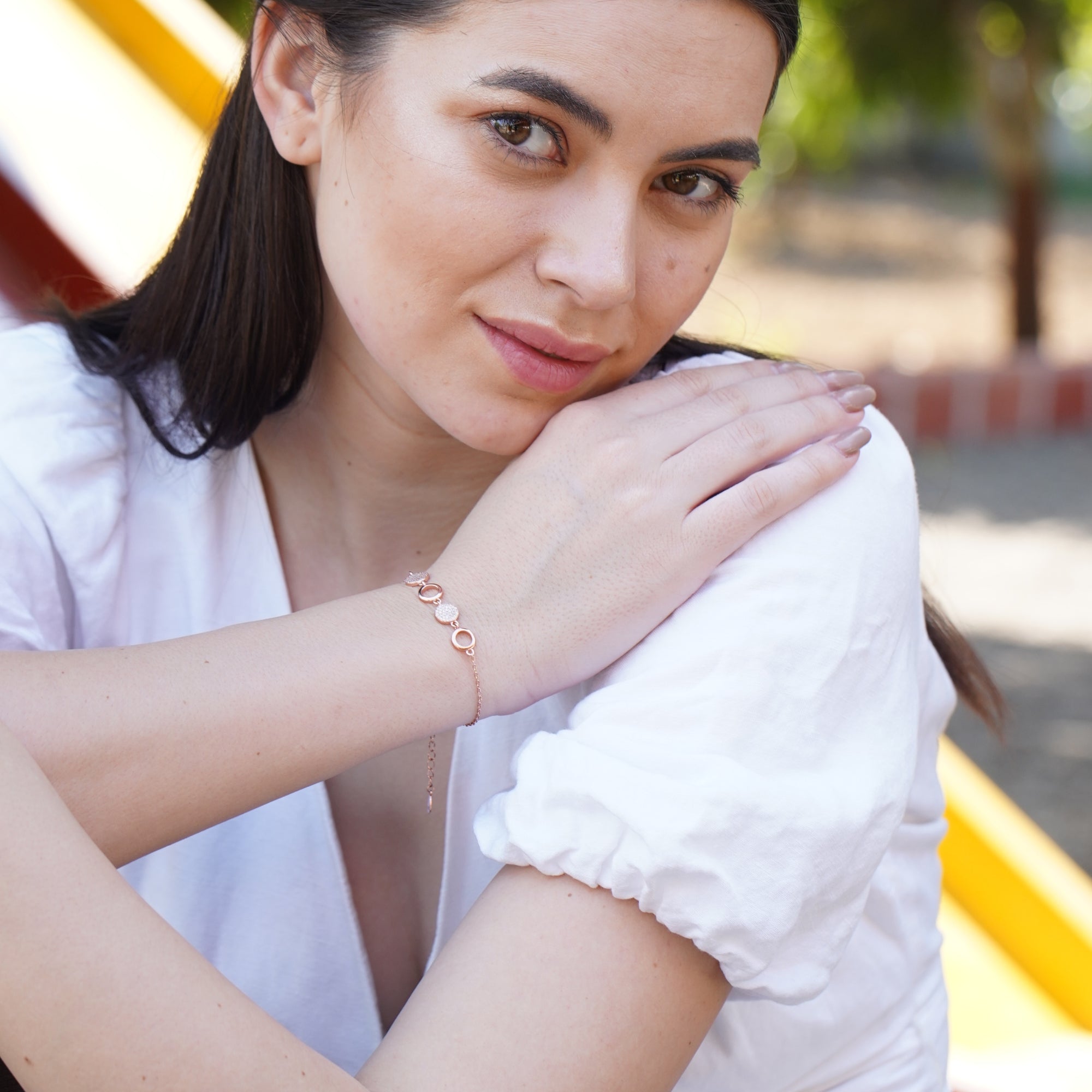 Round Line Locked Bracelet | 925 Sterling Silver