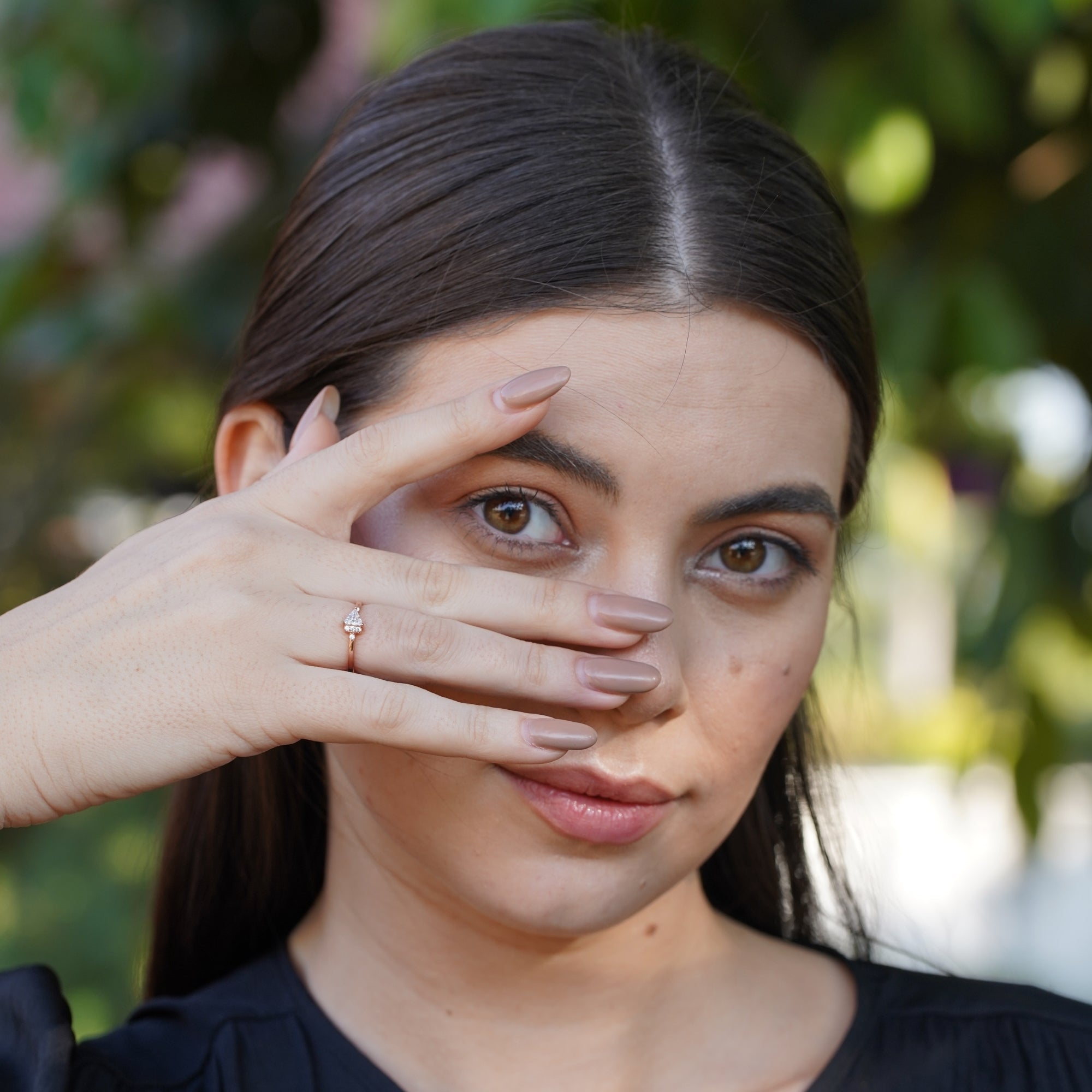 Silver Triangle Trillion Diamond Ring | 925 Sterling Silver