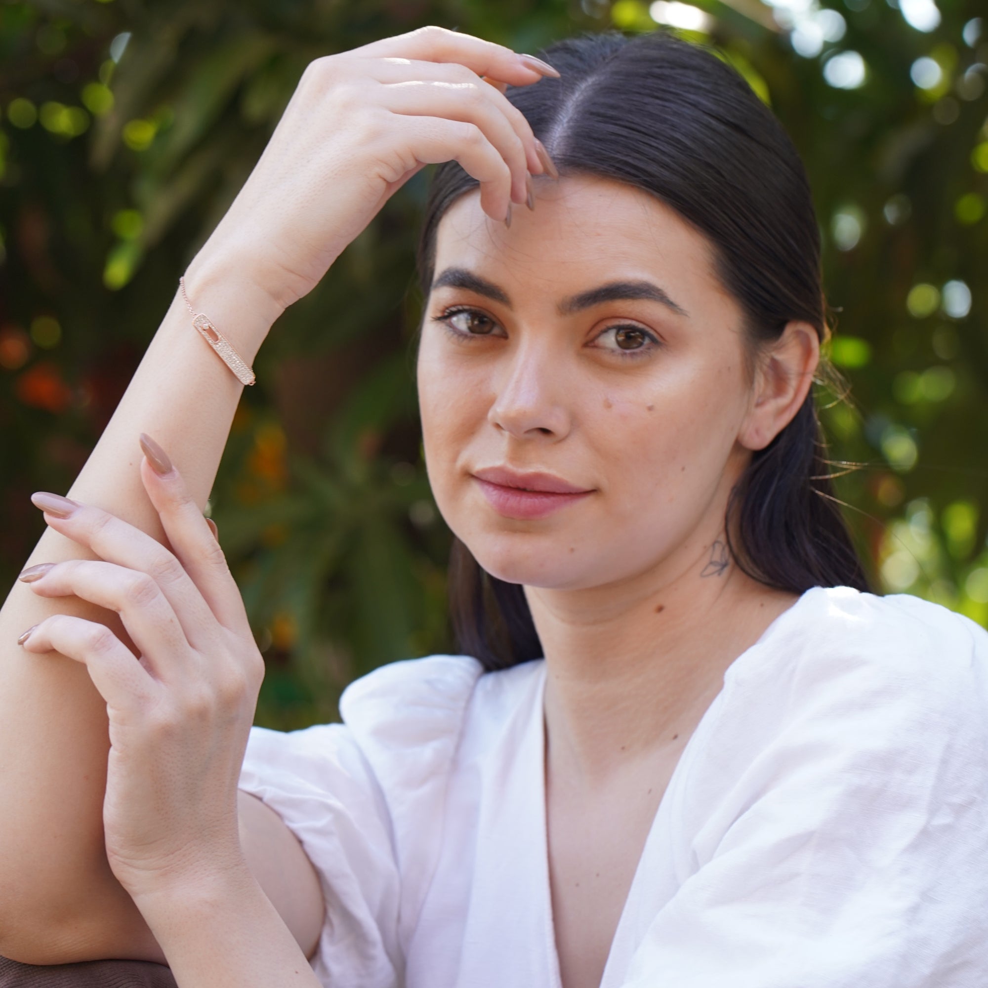 Diamond Bar Bracelet | 925 Sterling Silver