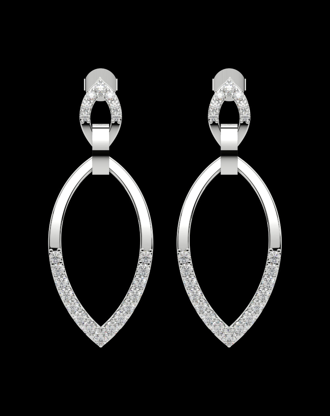 Silver Leaf Line Latkan Earring