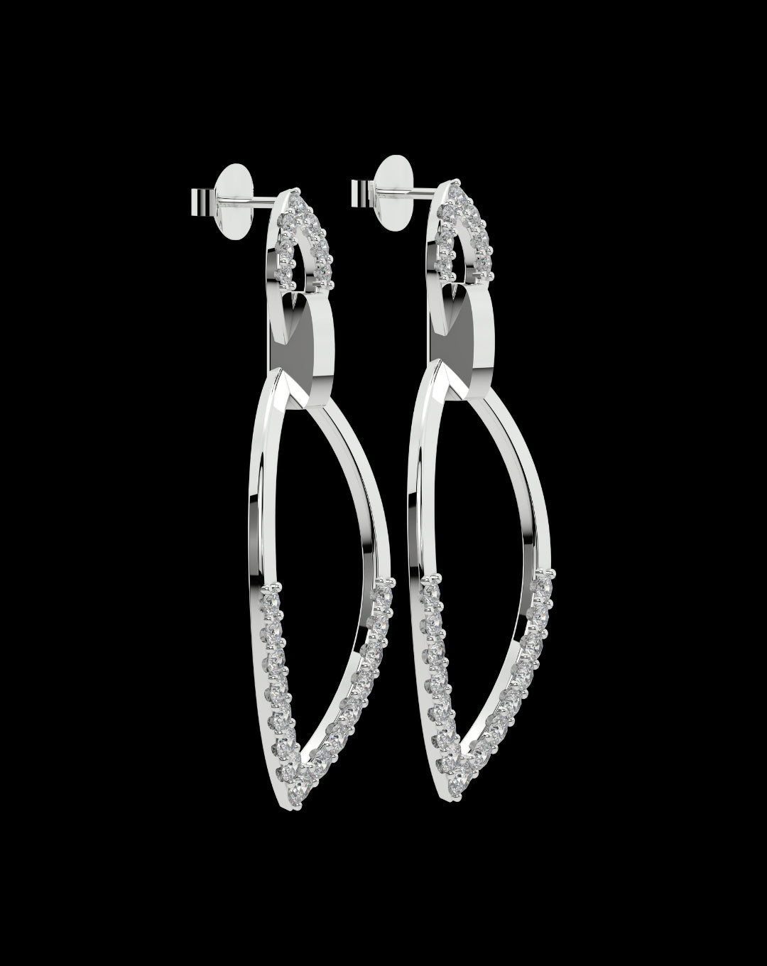Silver Leaf Line Latkan Earring