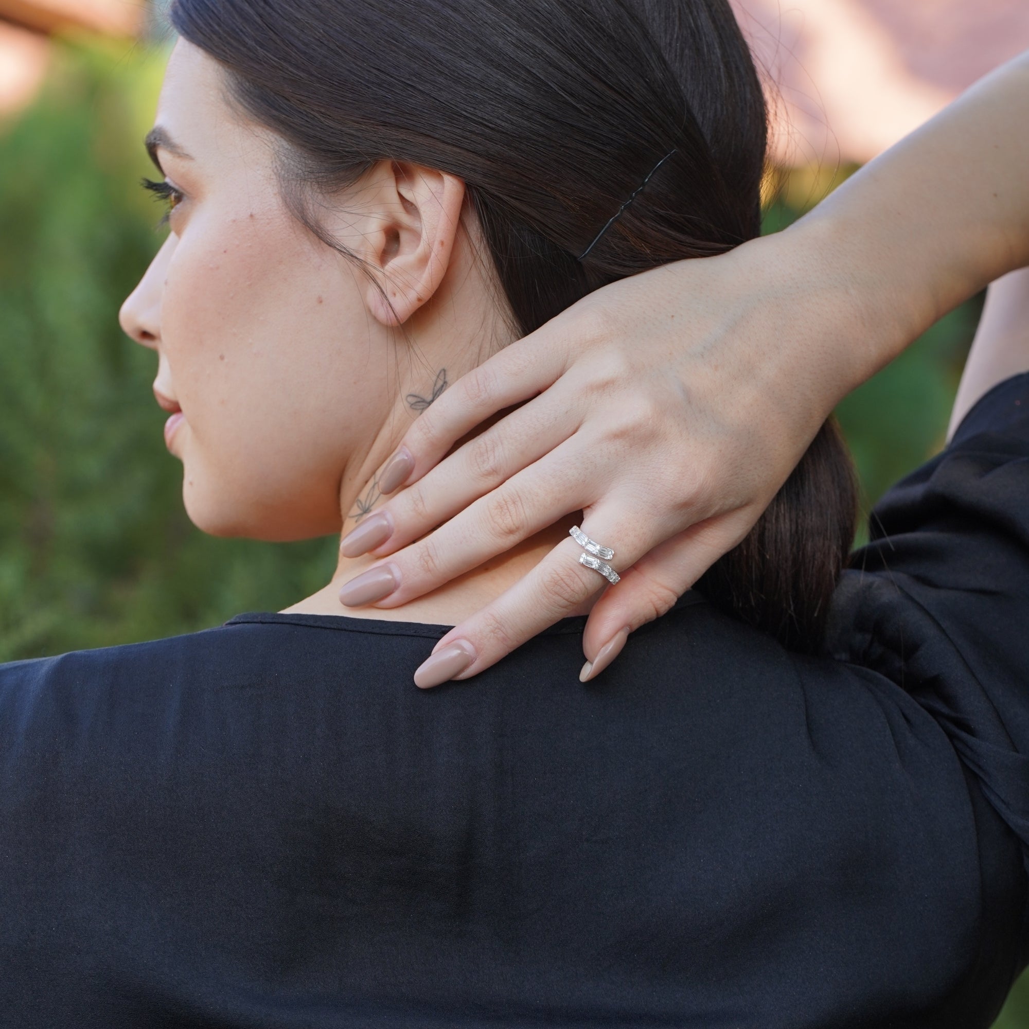 Silver Beautiful Baguette Joint Ring