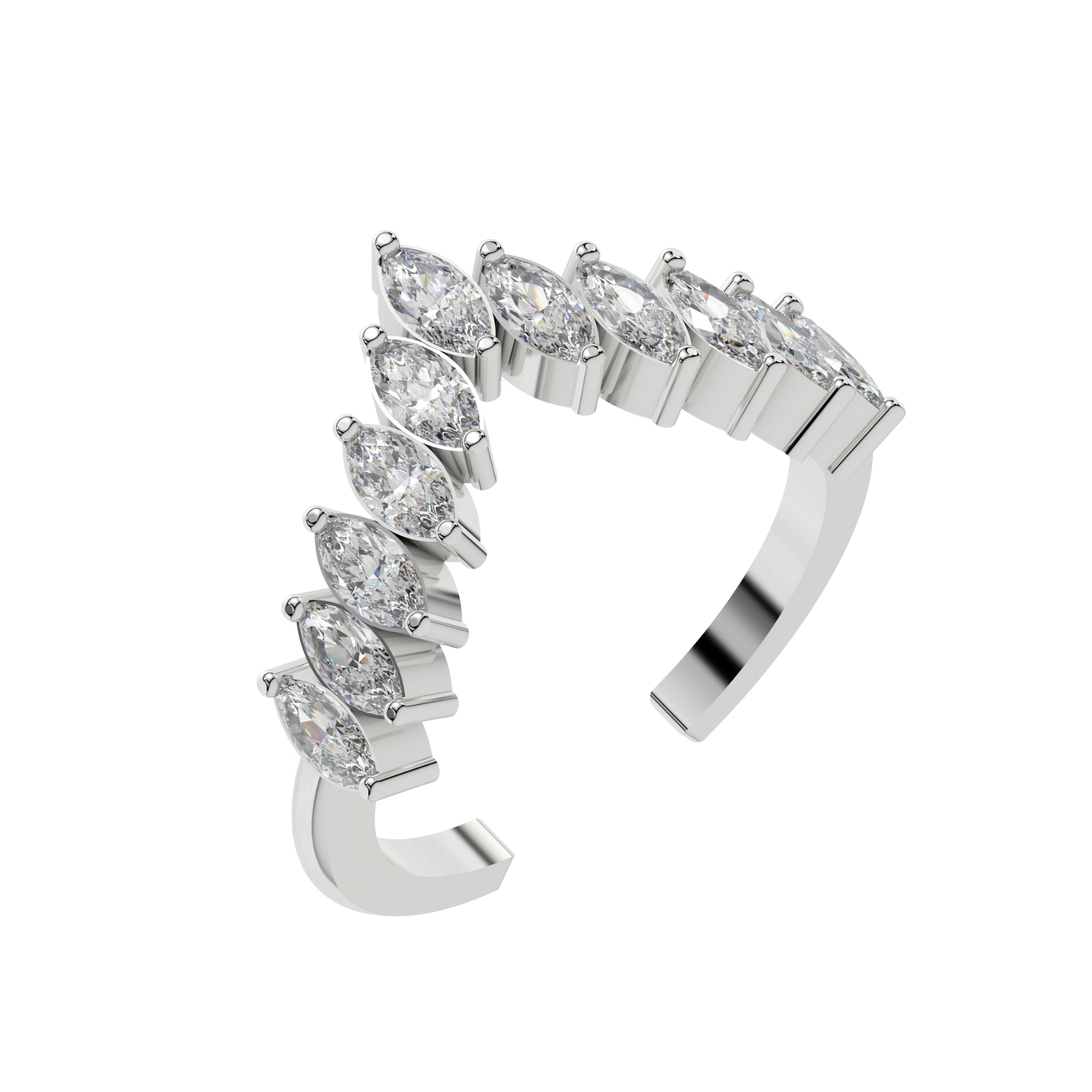 Best Silver Marquise Diamond Crown Ring
