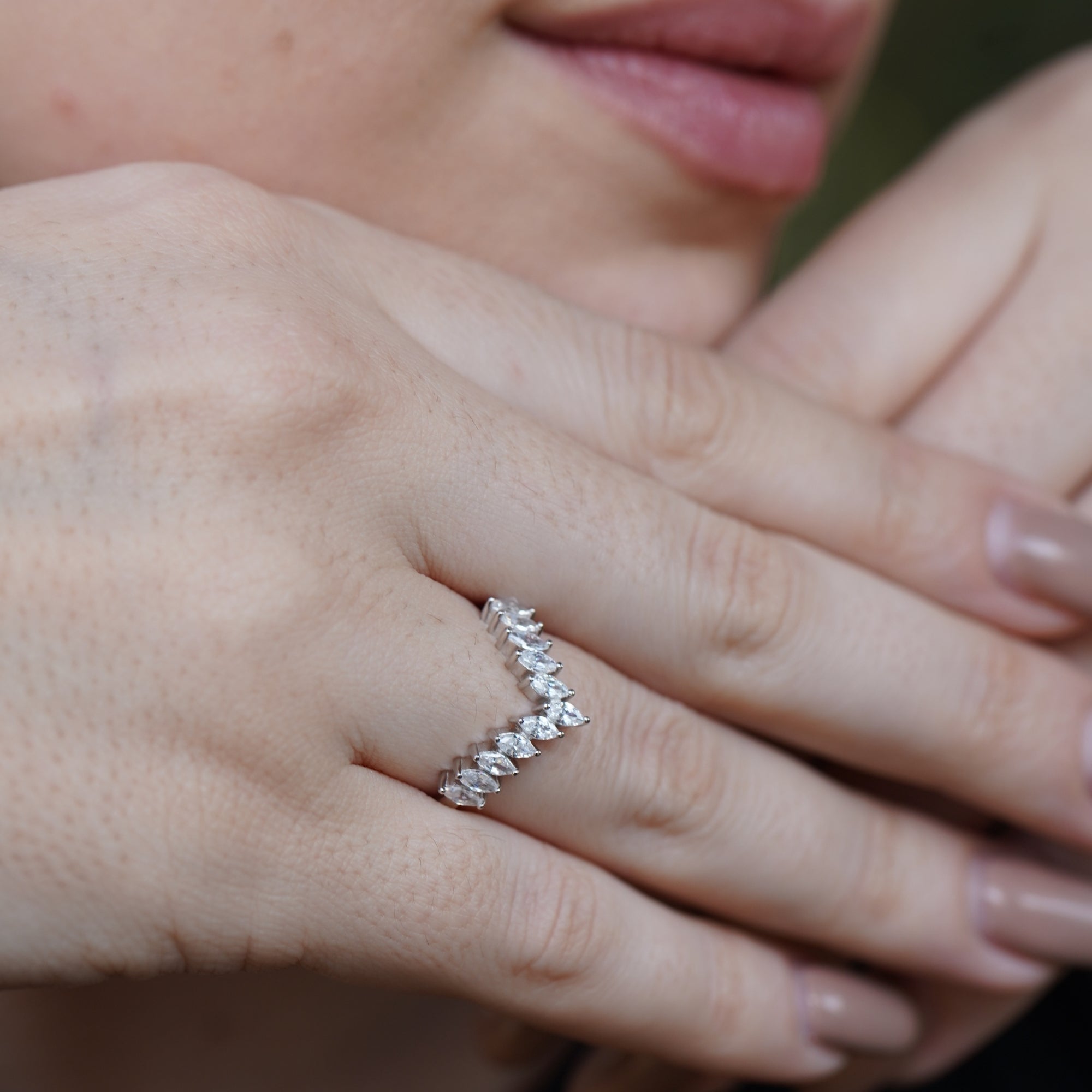 Best Silver Marquise Diamond Crown Ring