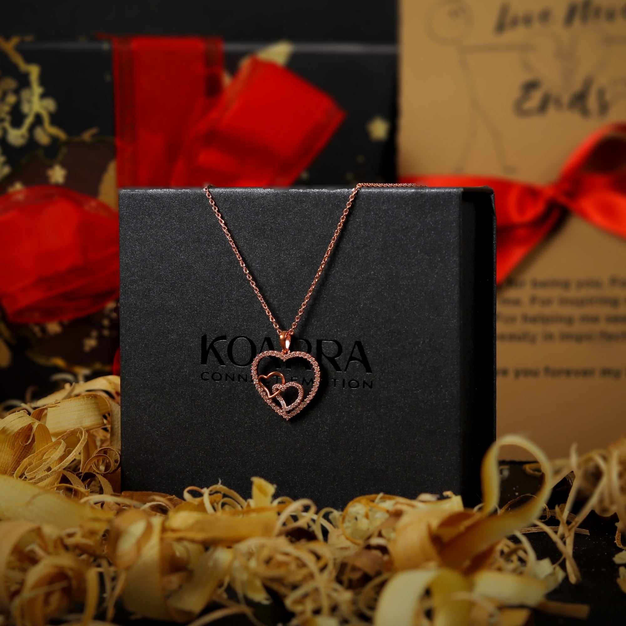 Double Heart in Heart Necklace - 925 Sterling Silver