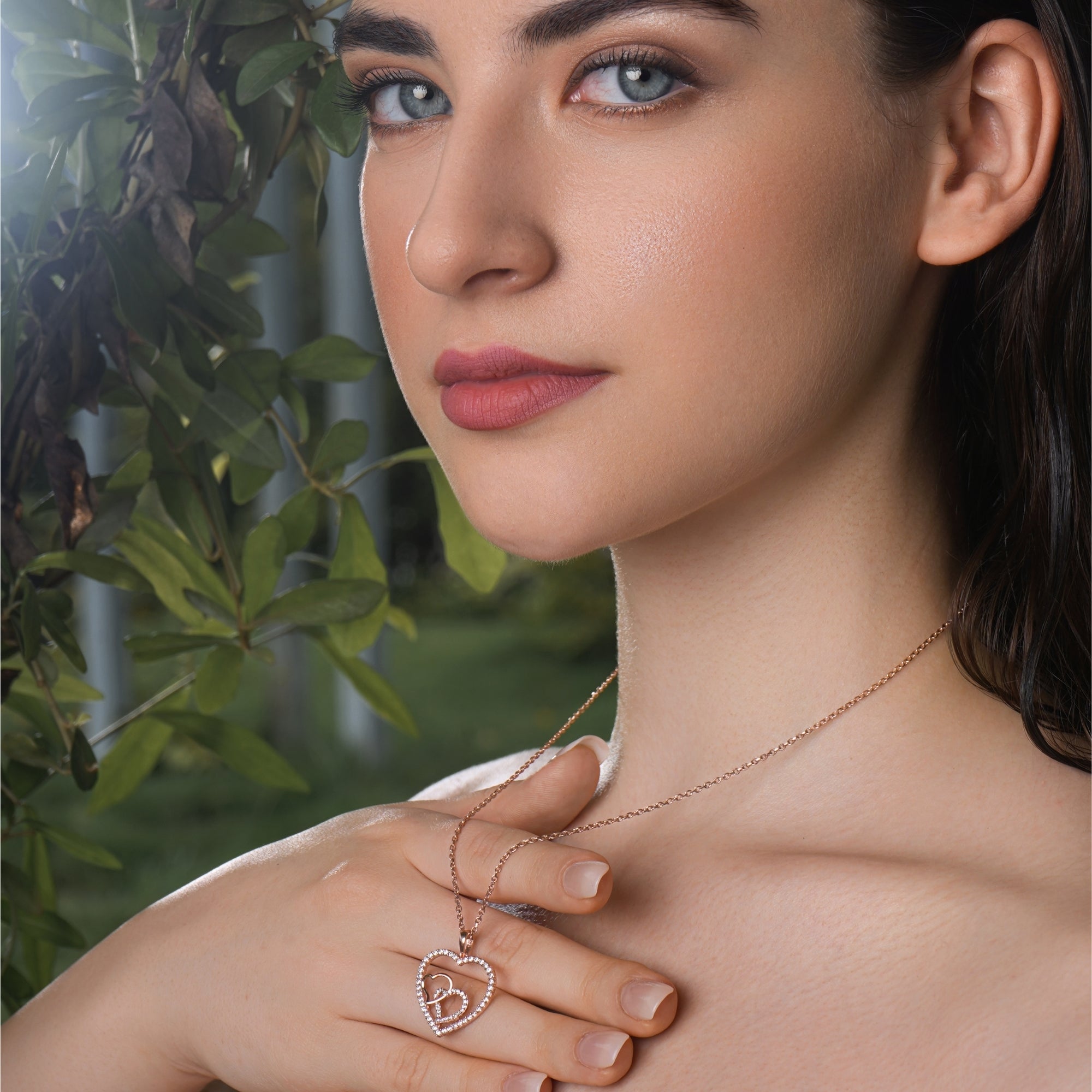 Double Heart in Heart Necklace - 925 Sterling Silver