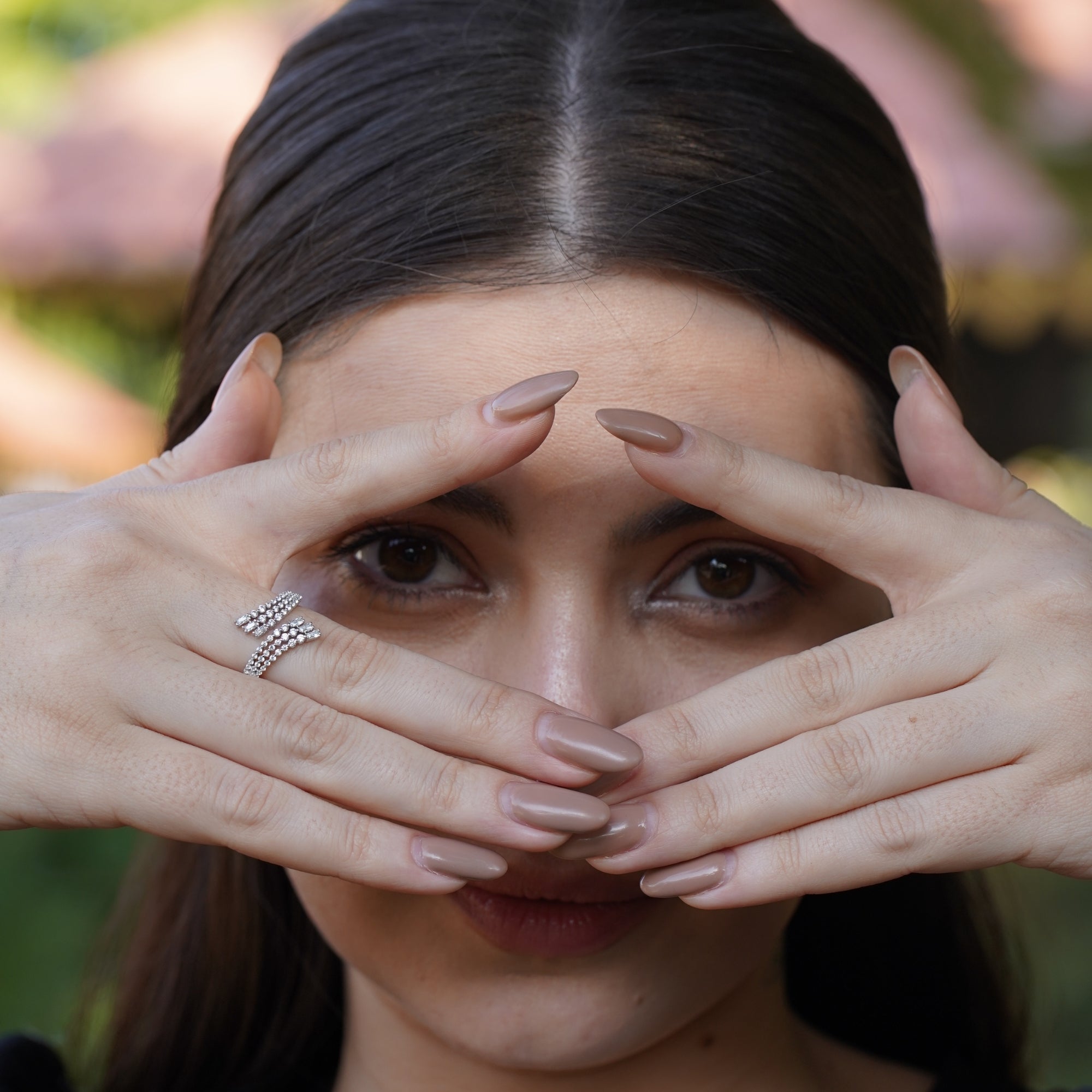 Baguette Round Diamond Joint Ring | 925 Sterling Silver