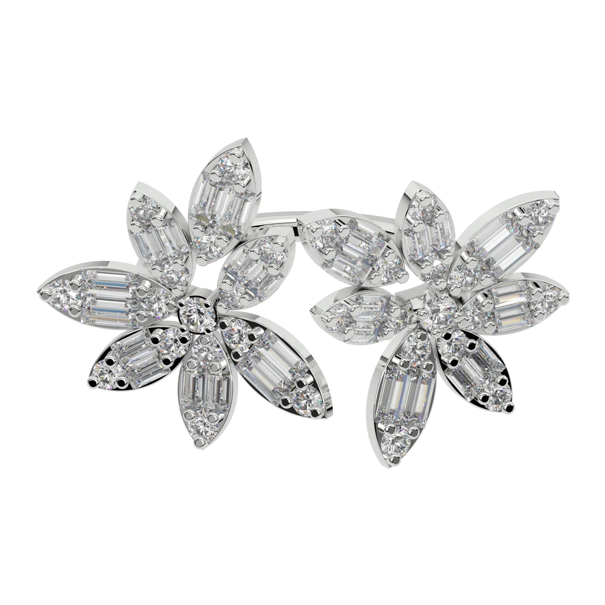 Silver Flower Best For Wedding Diamond Ring